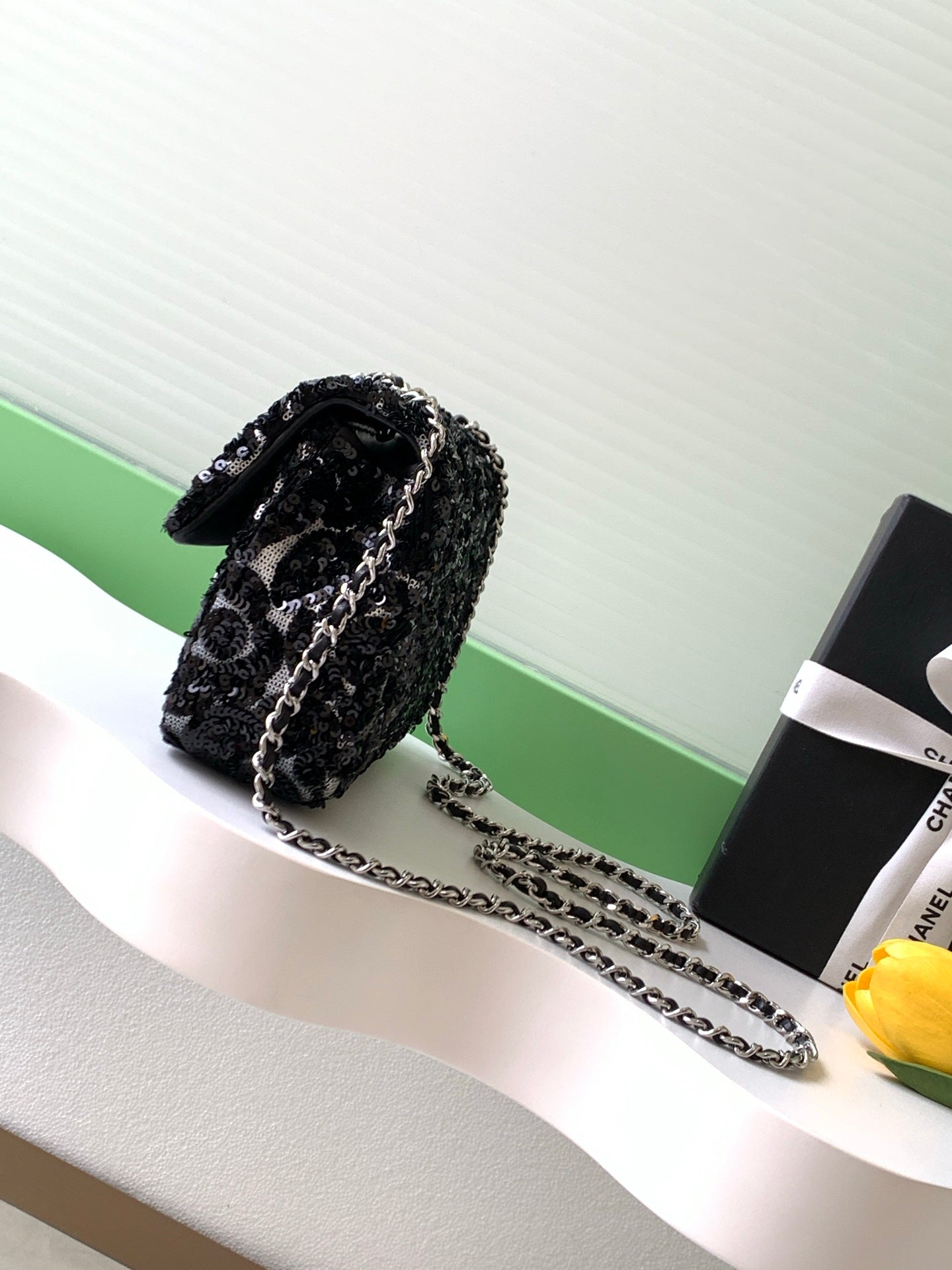 CC 2025 Flap Bag Black Sequin 298204