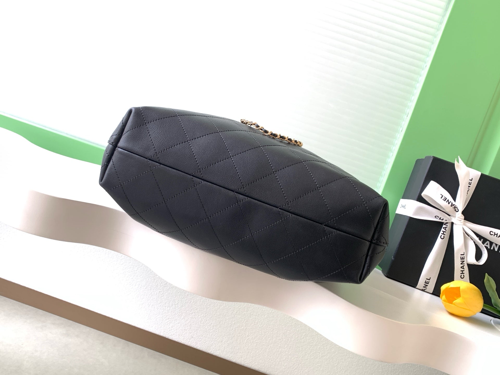 CC 2025 Hobo Bag 45cm Black Calfskin 311196