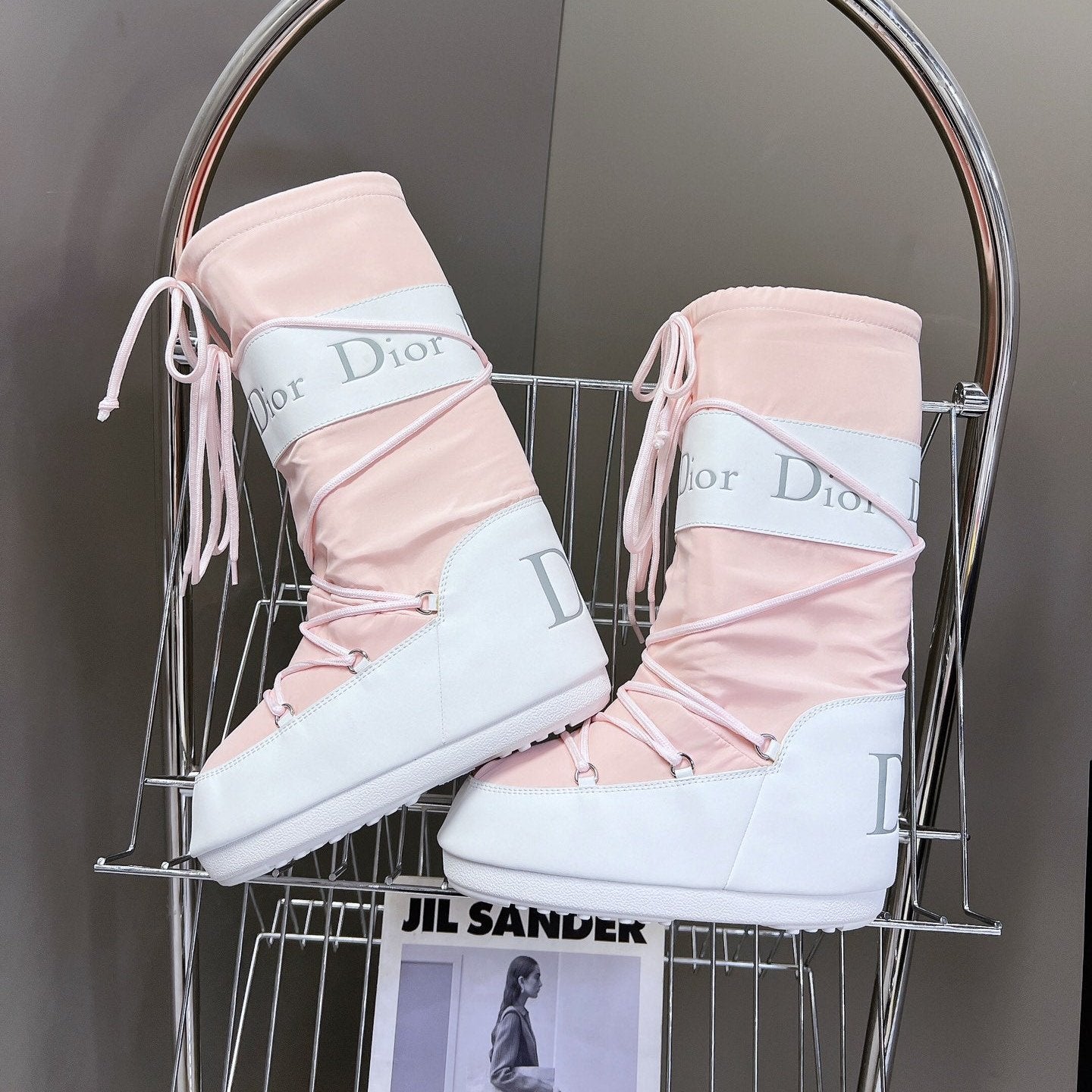 CD Short Boots 60mm In Light Pink Cowhide 989714