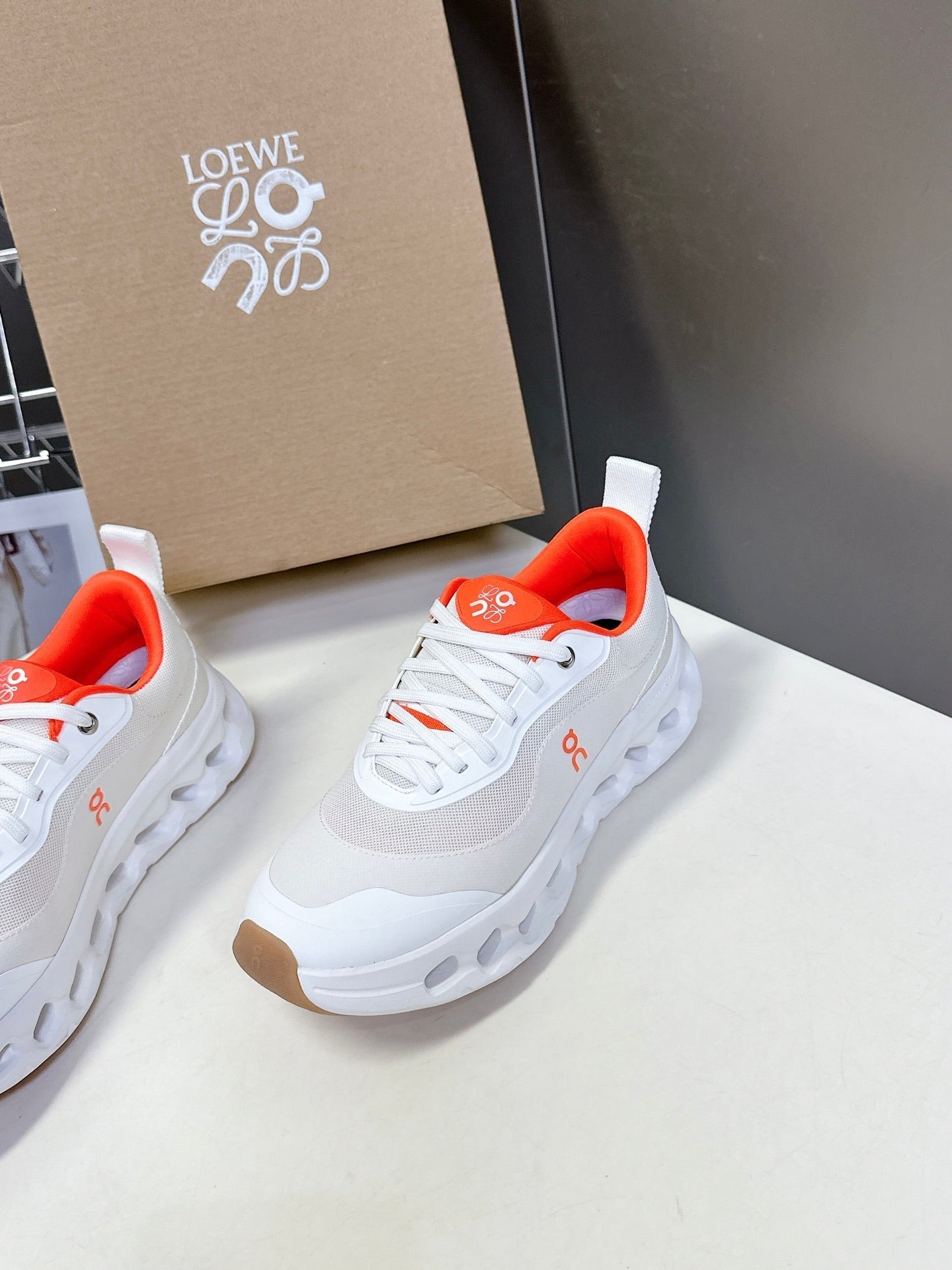 Loewe x On Cioudtilt White Orange Sneaker Mesh Rubber