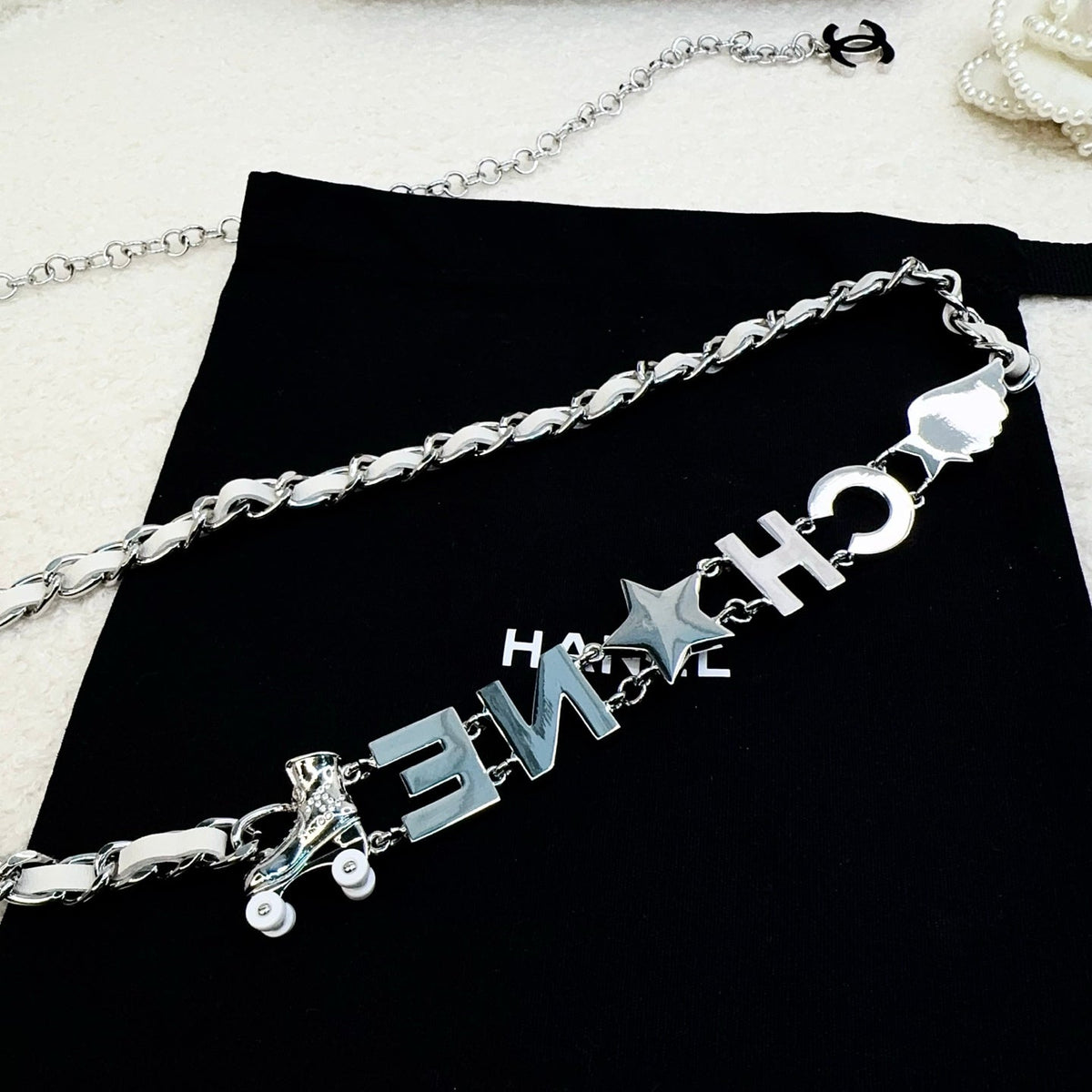 Chanel 2026 Crystal CC Logo Waist Chain Belt 219665