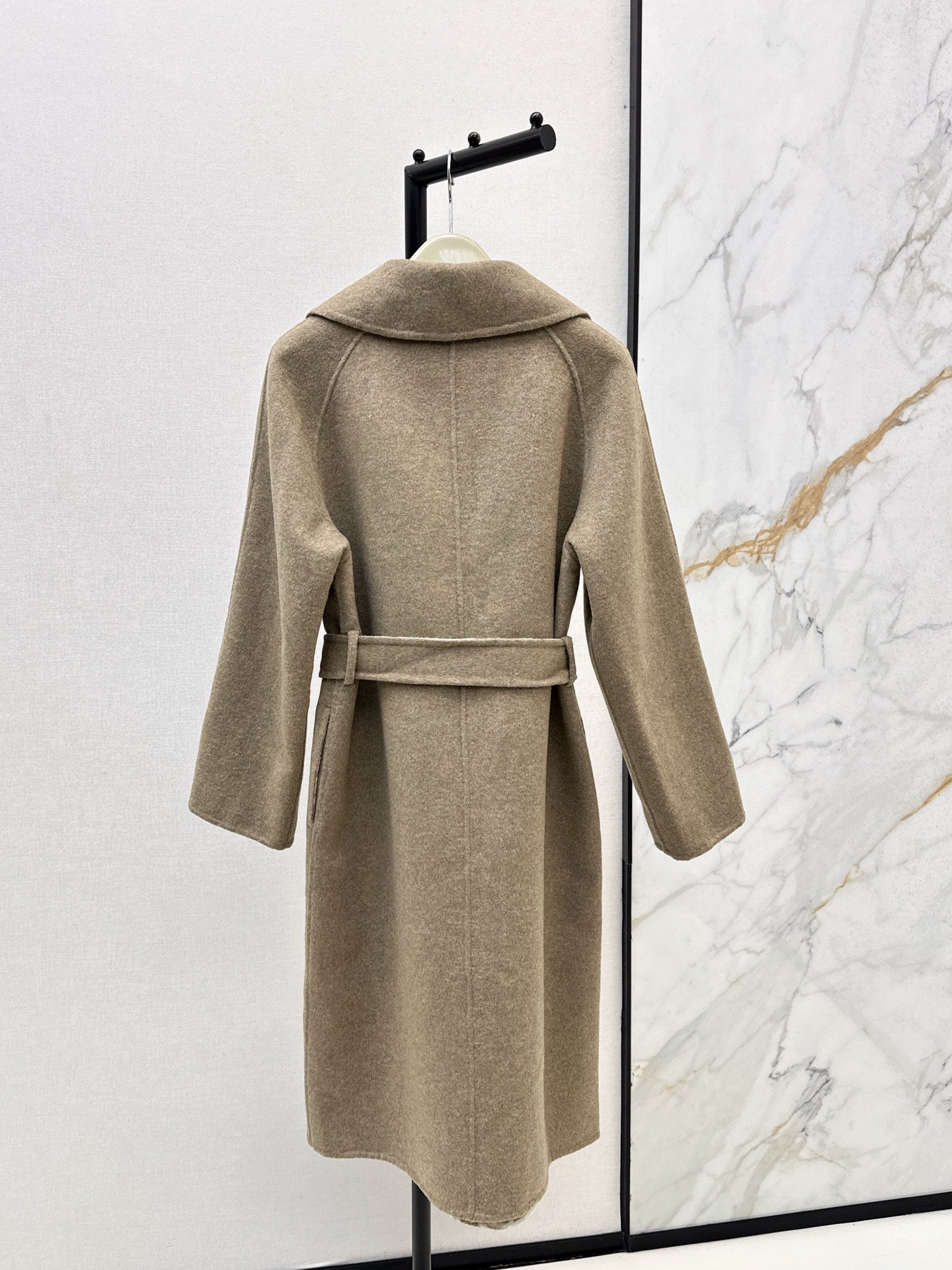 Burberry 25 Long Coat Beige Wool