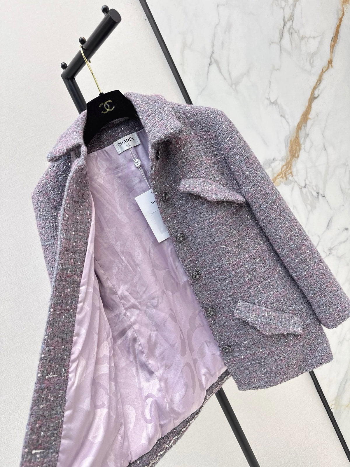 Chanel 2026 Sequins Jacket Purple Tweed