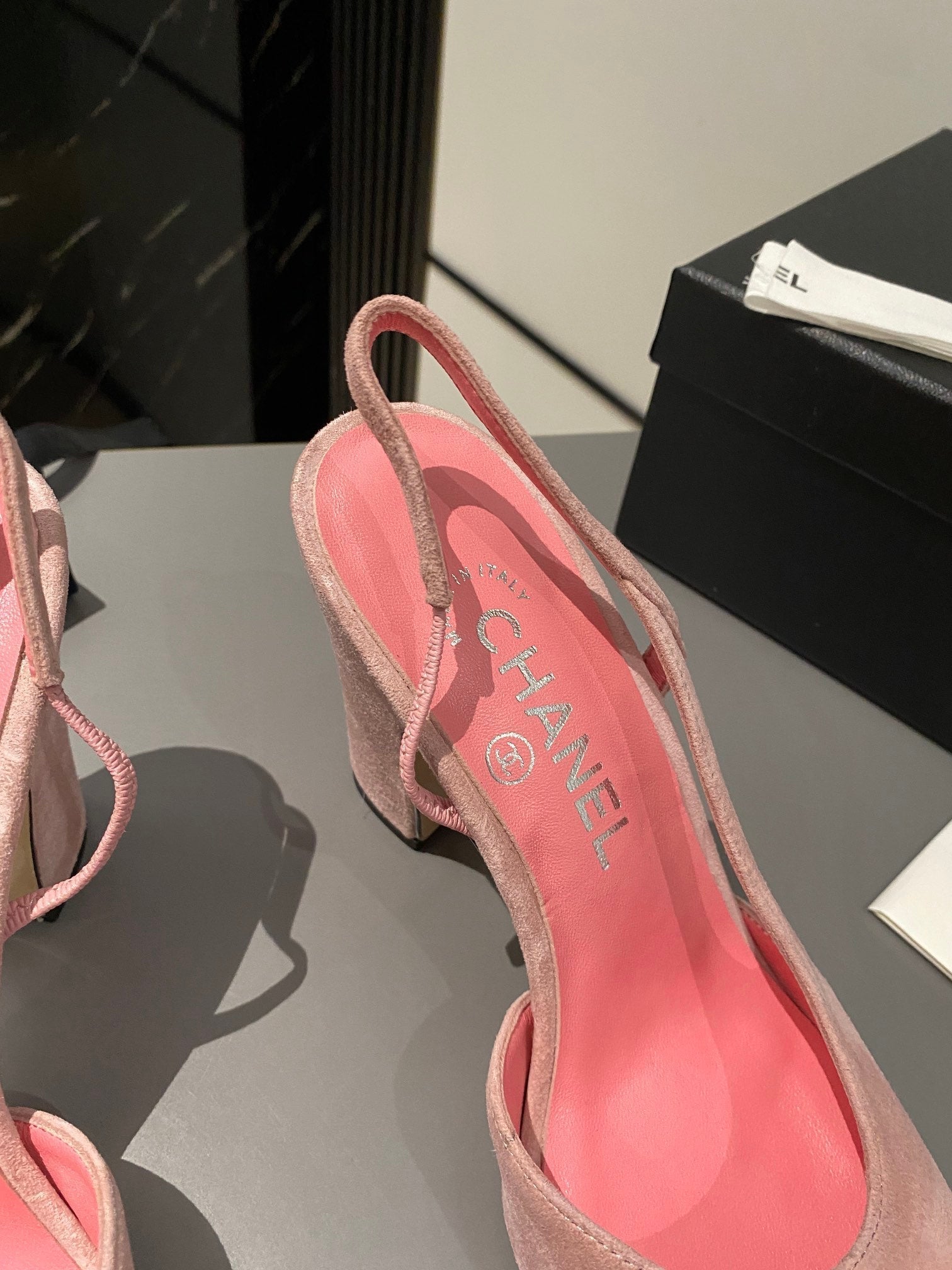 CC Slingback 95mm Pink Orange Suede