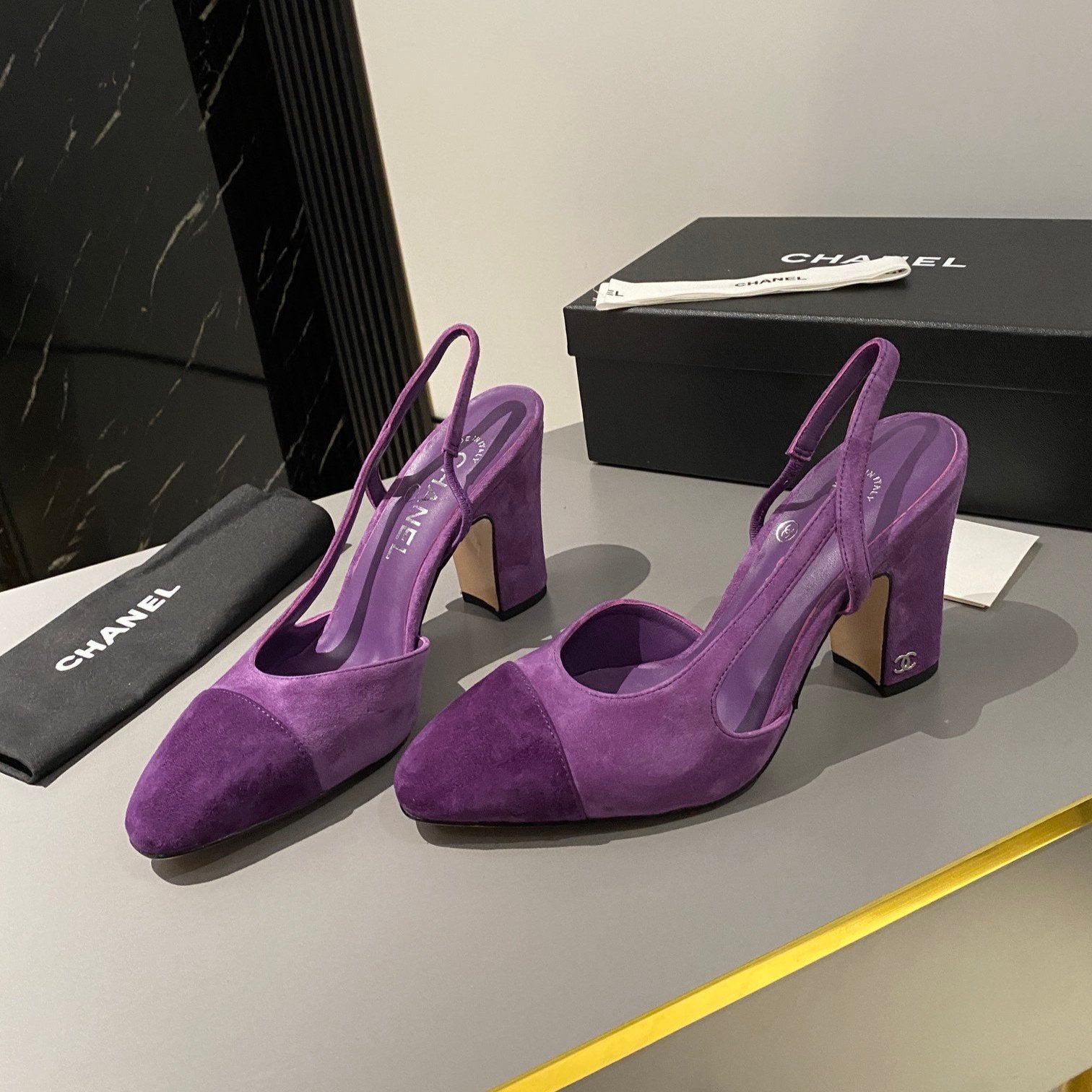CC Slingback 95mm Purple Suede