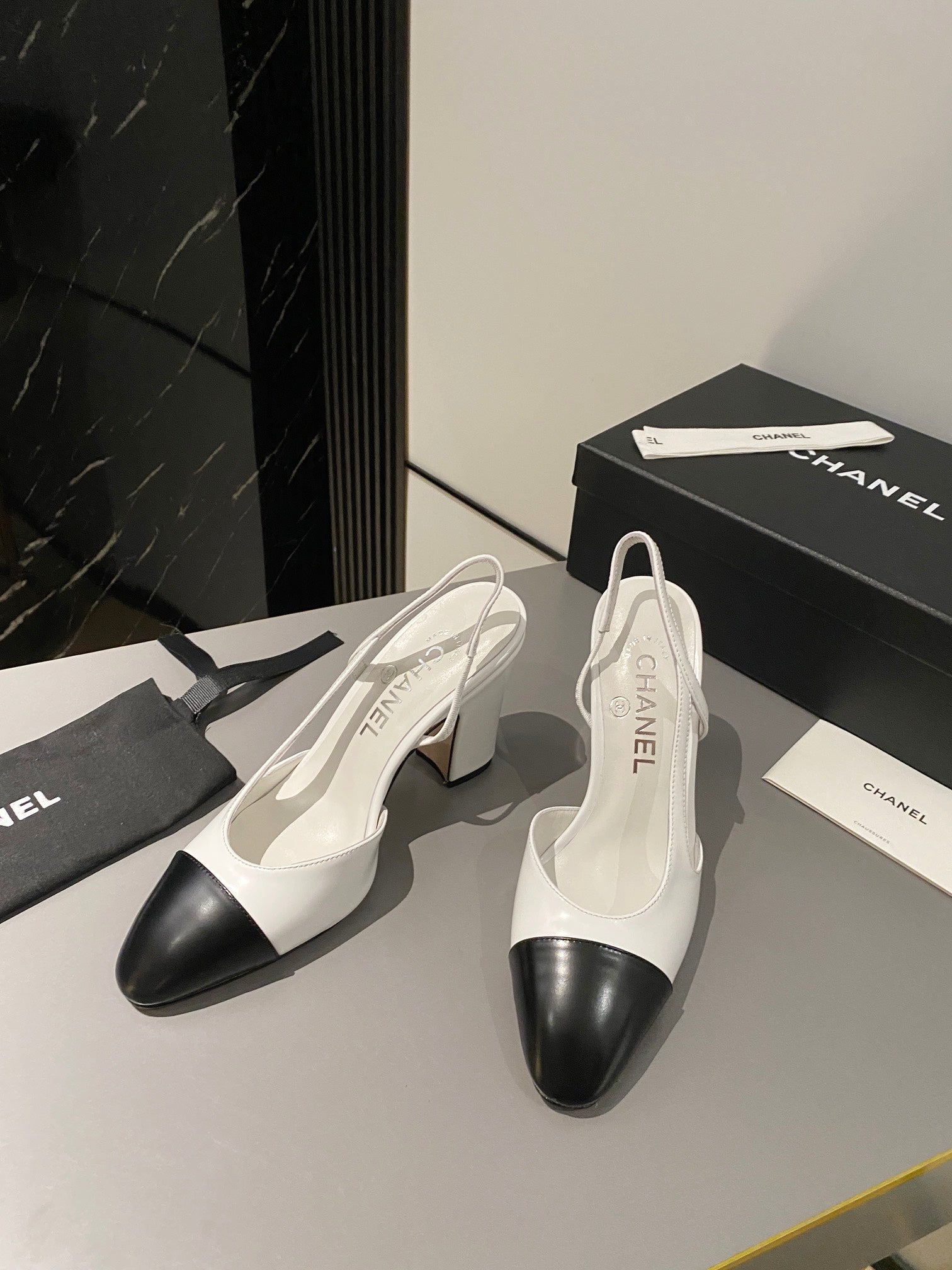 CC Slingback 95mm White Lambskin