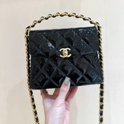24s 31 ruecambon 15cm black patent calfskin