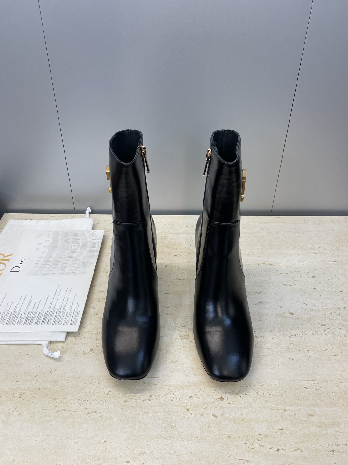 Dior 2025 Boot Black Gold Cowhide 508545