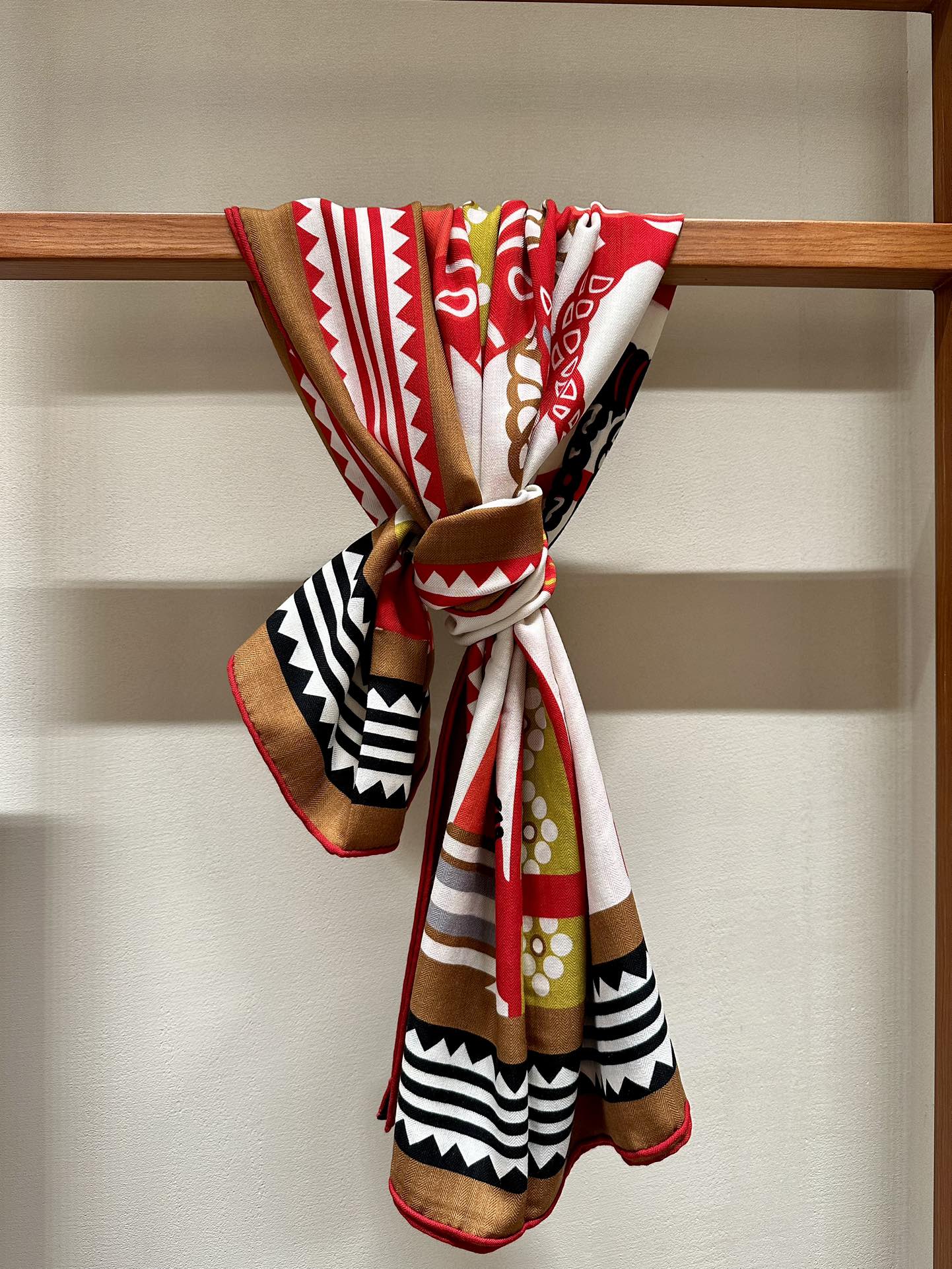 Square Scarf 140 CM Red Colorful Silk