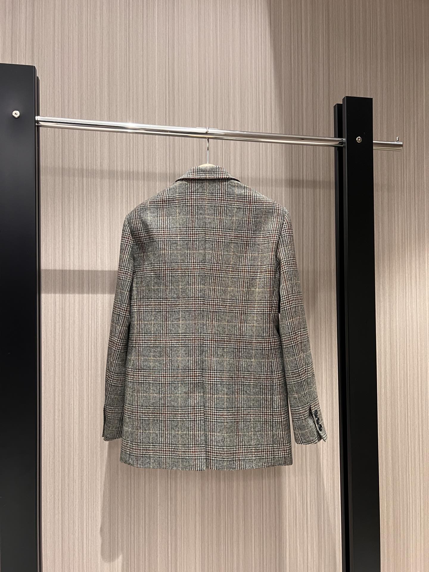 Gucci Plaid Suit Jacket Wool