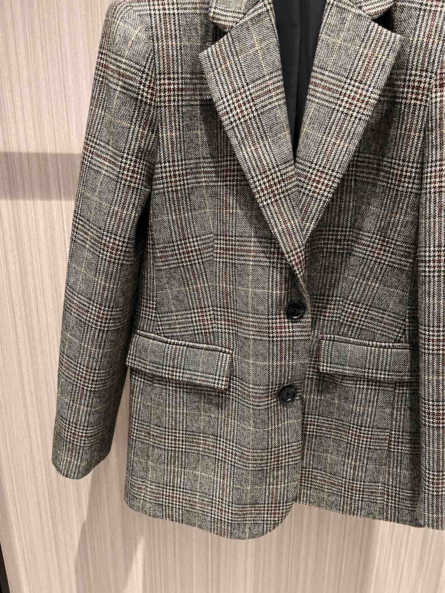 Gucci Plaid Suit Jacket Wool