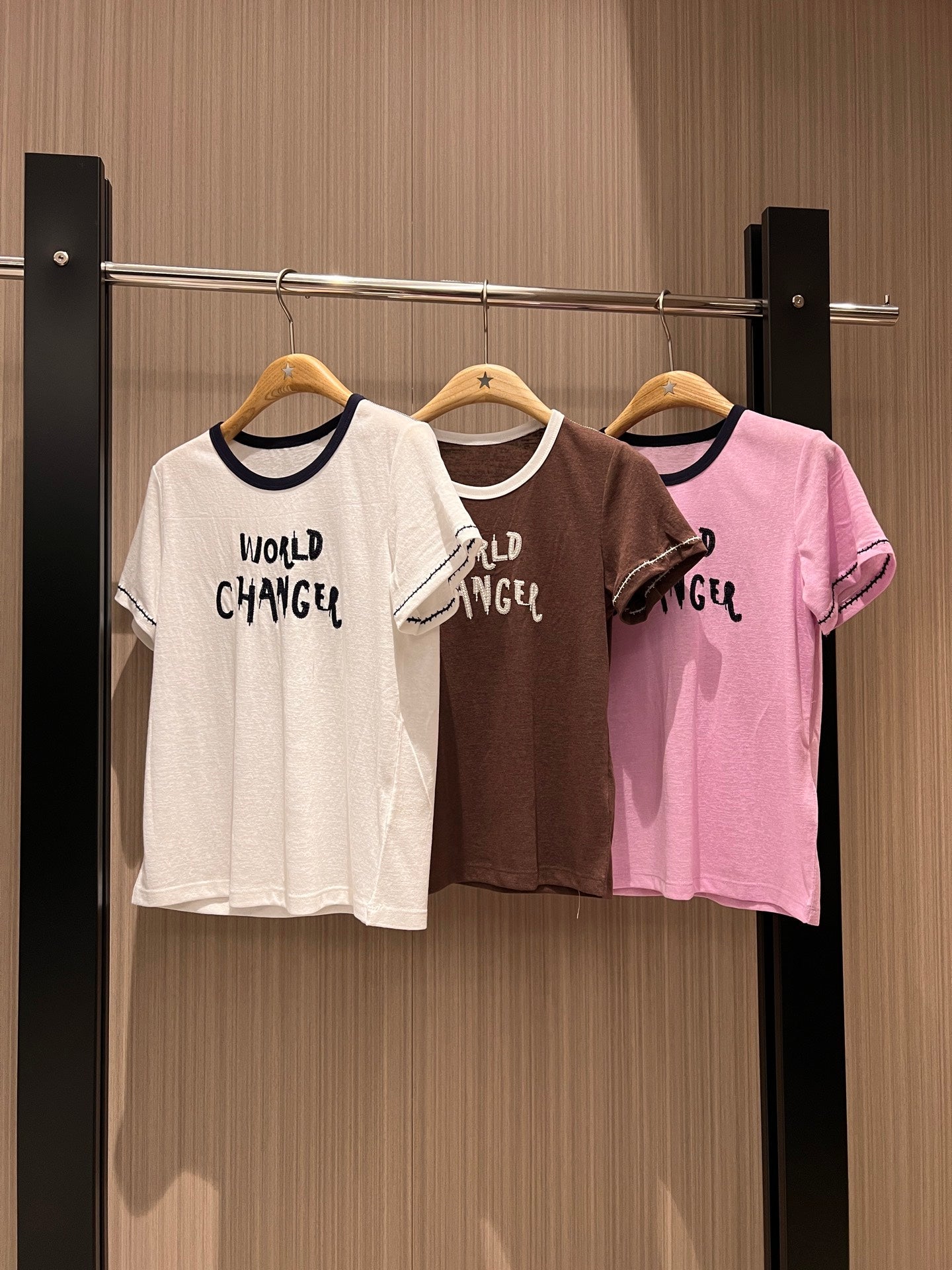 CC  Embroidered Collared T-shirt Cotton