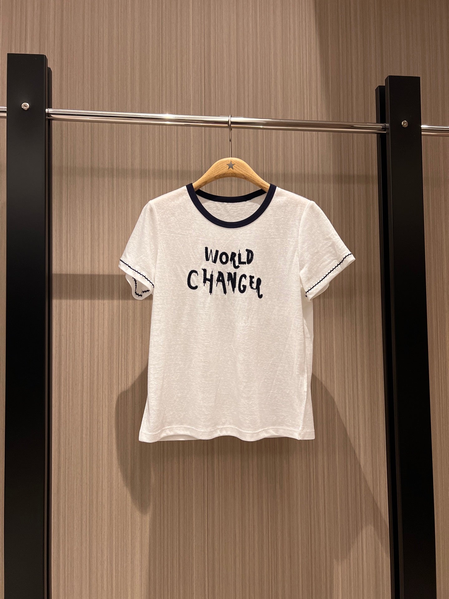 CC  Embroidered Collared T-shirt Cotton