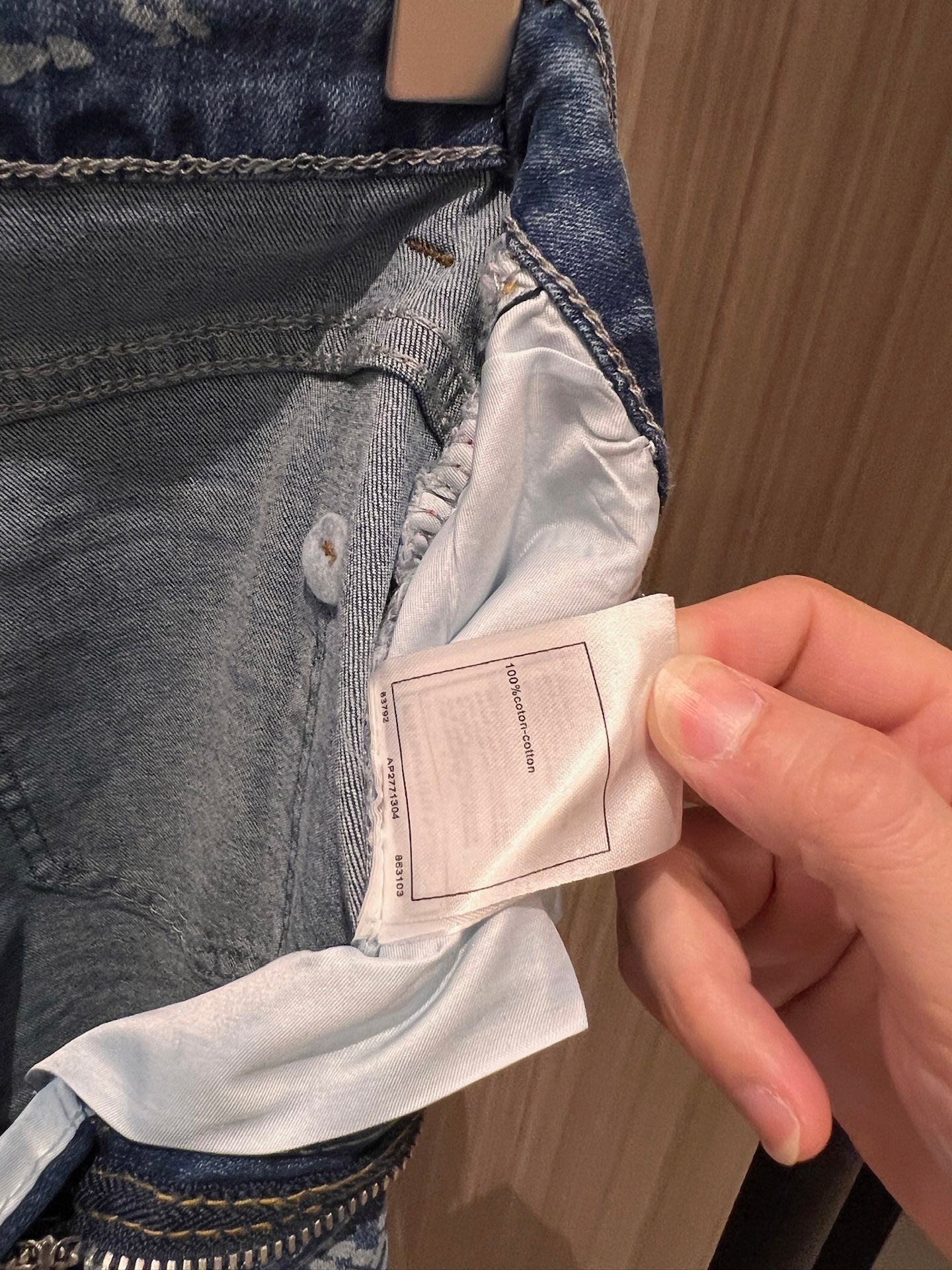 CC Diamond Double C Print Flared Jeans Blue Cotton