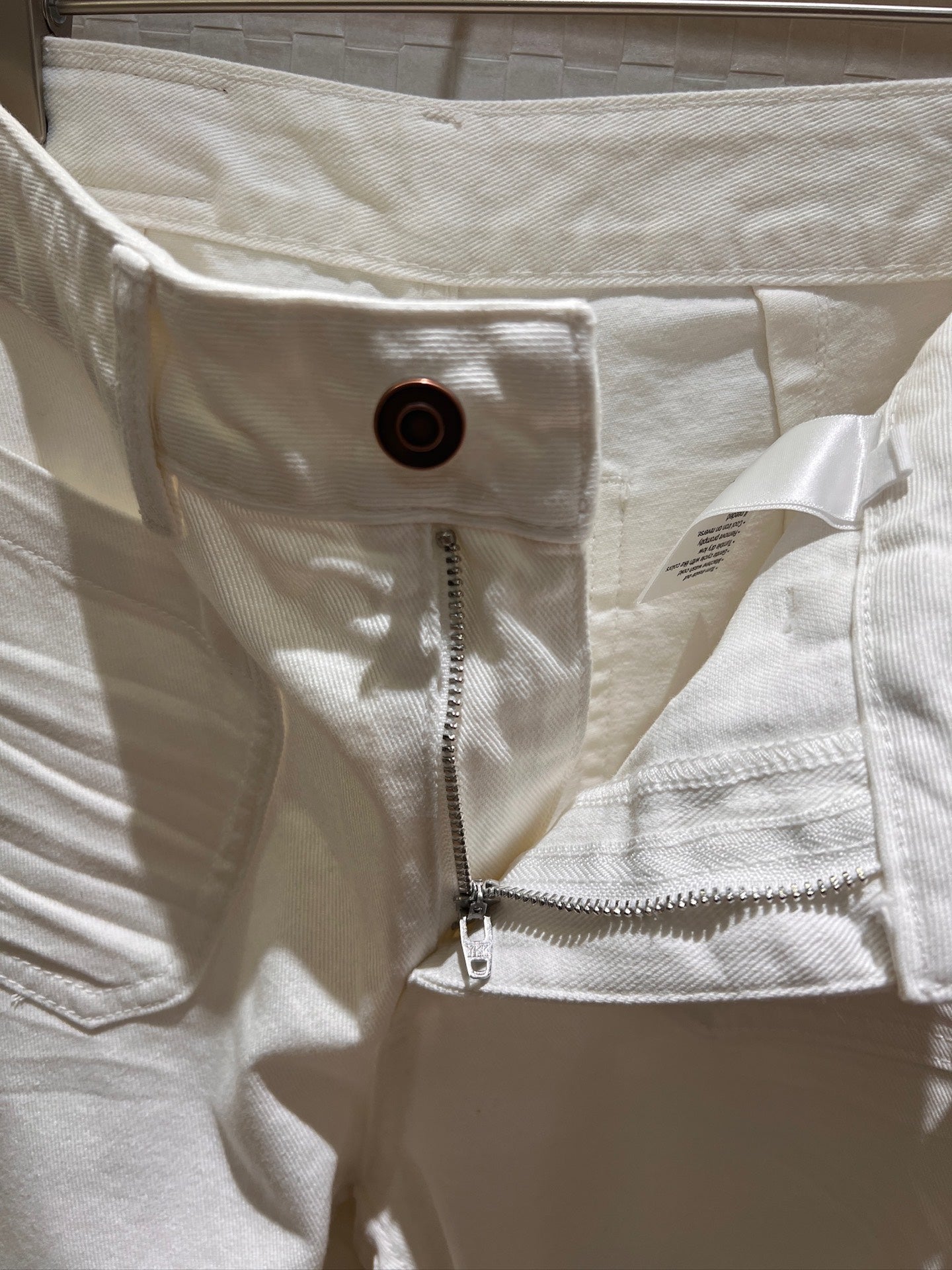 CD Straight Wide-leg Pants White Cotton