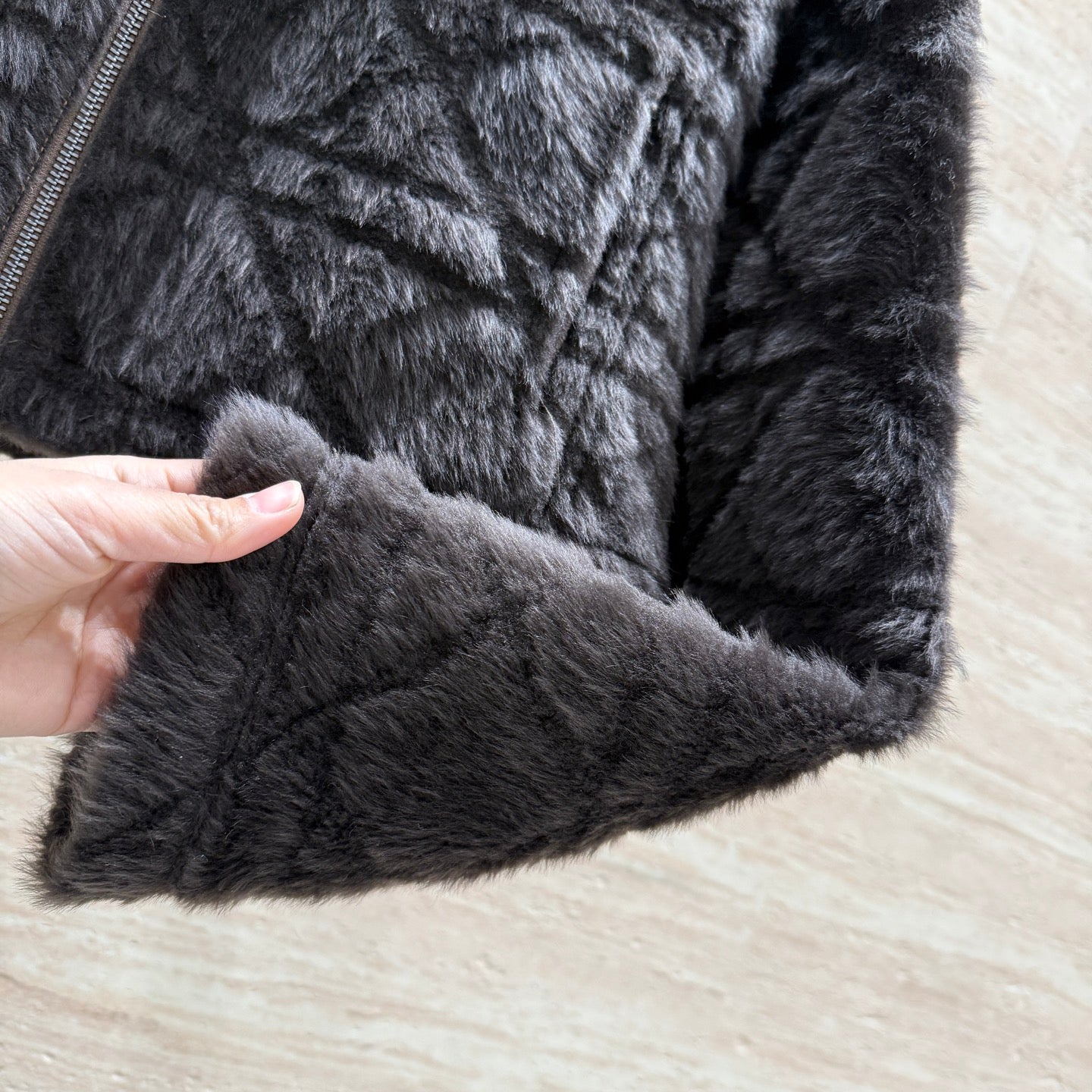 Dior 2025 Shearling Coat Black Wool