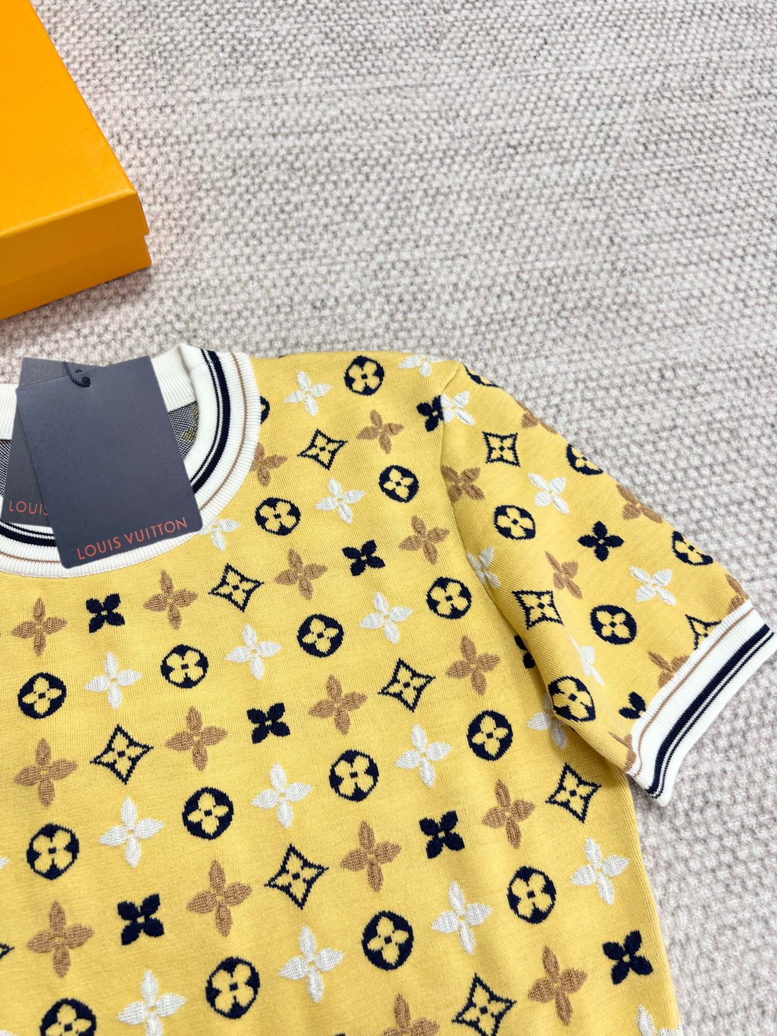 LV Monogram Kaleidoscope T Shirt Yellow Cotton