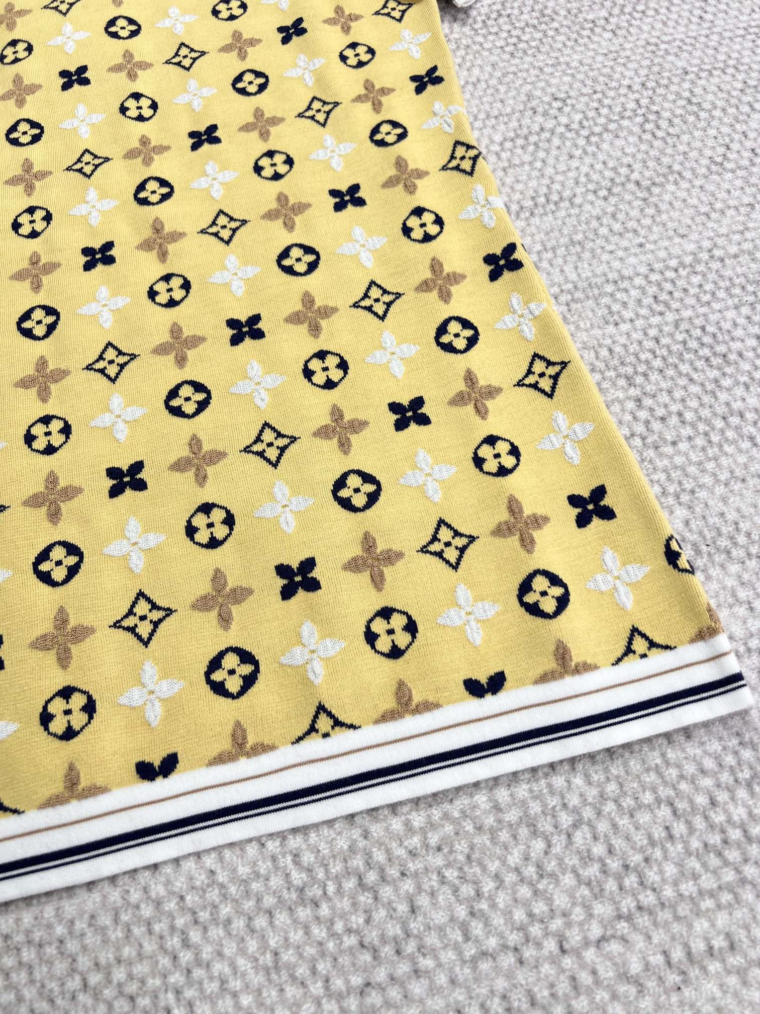 LV Monogram Kaleidoscope T Shirt Yellow Cotton