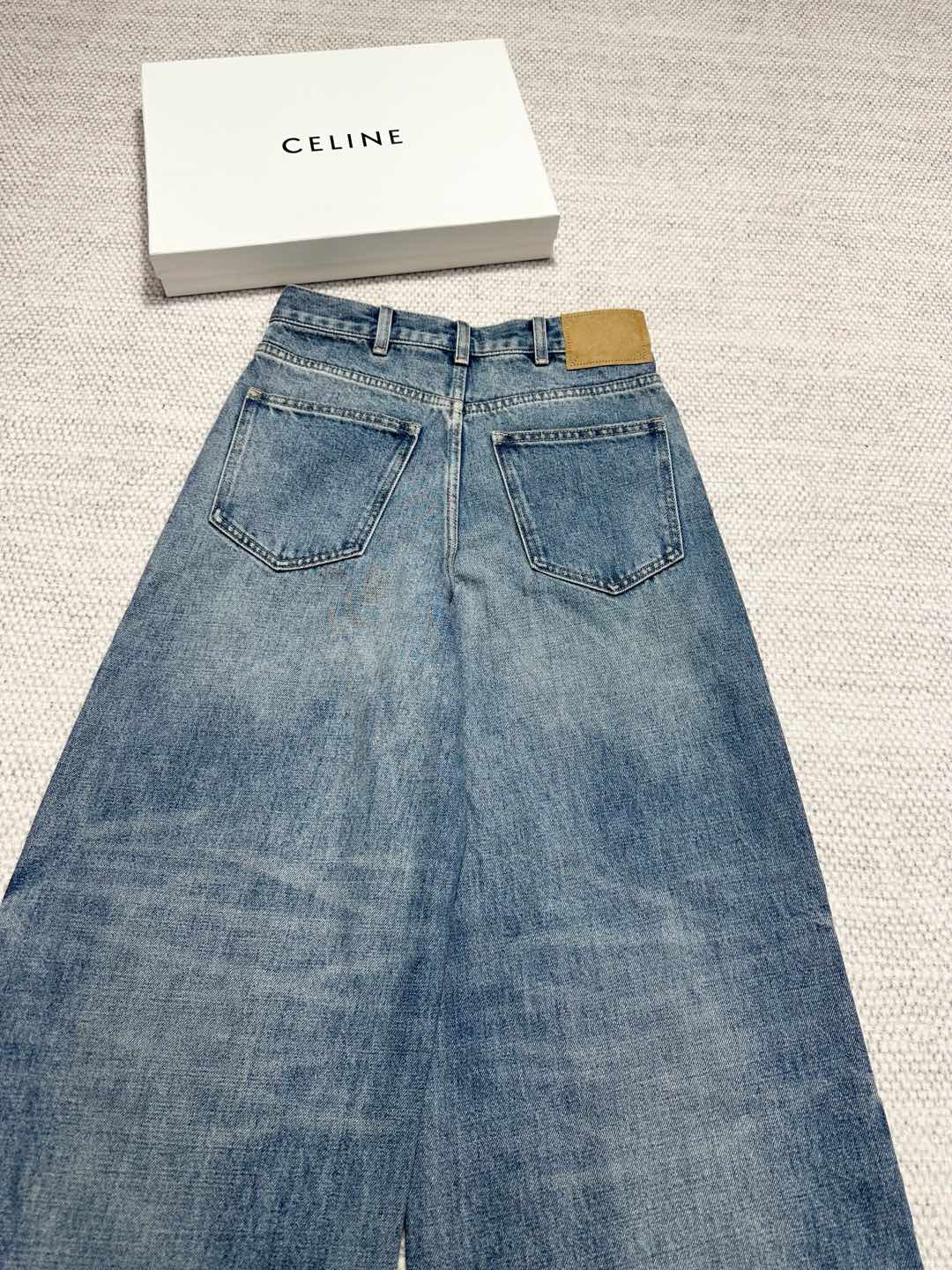 Celine Wide-leg Jeans Light Blue Cotton