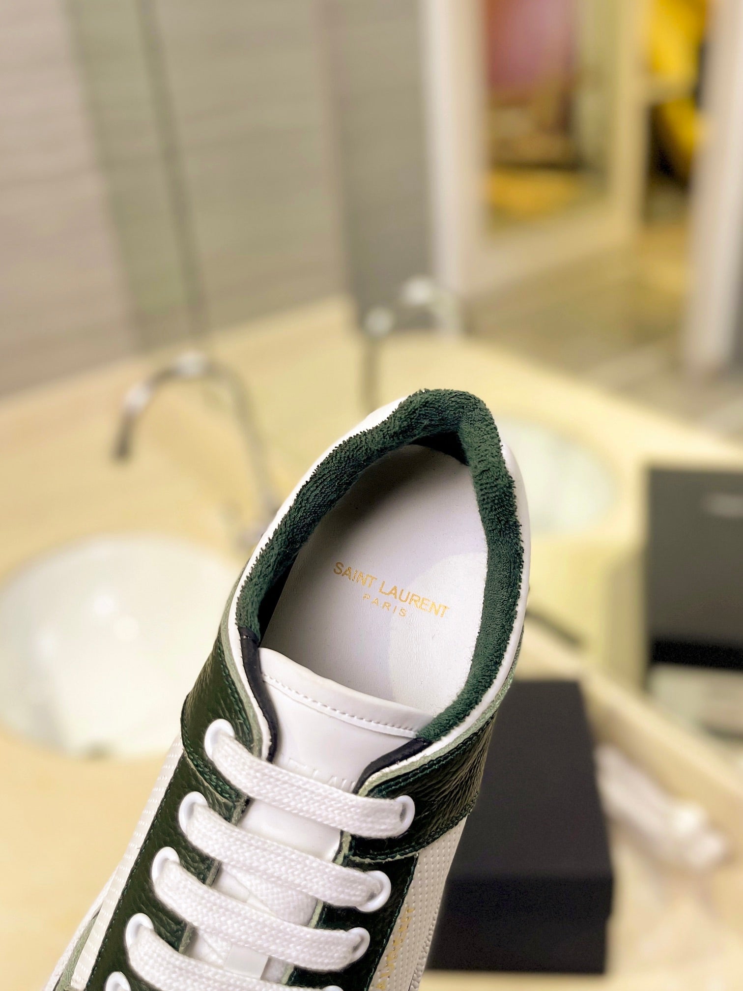 SL SL/61 SNEAKERS WHITE-BLACK LACES CALFSKIN