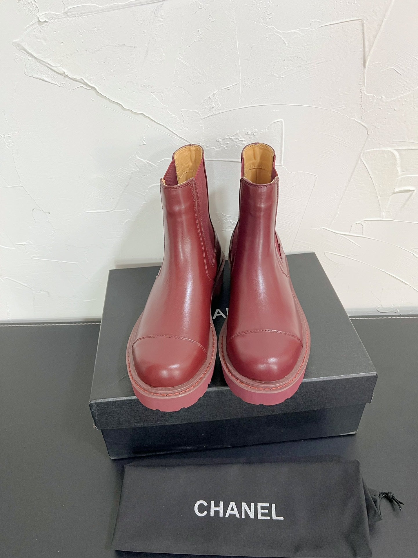 CC Chelsea Ankle Boots In Burgundy Cowhide  949681