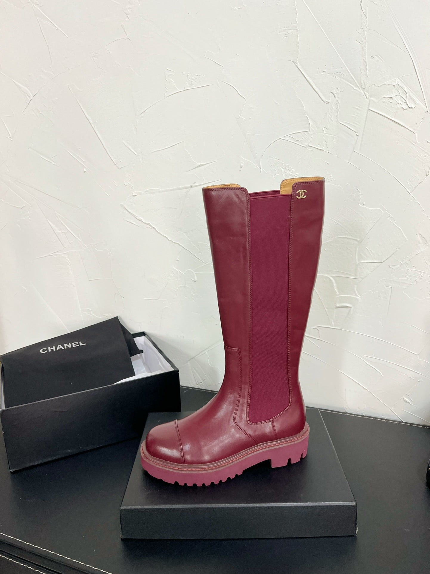 CC Chelsea High Boots In Burgundy Cowhide  949690