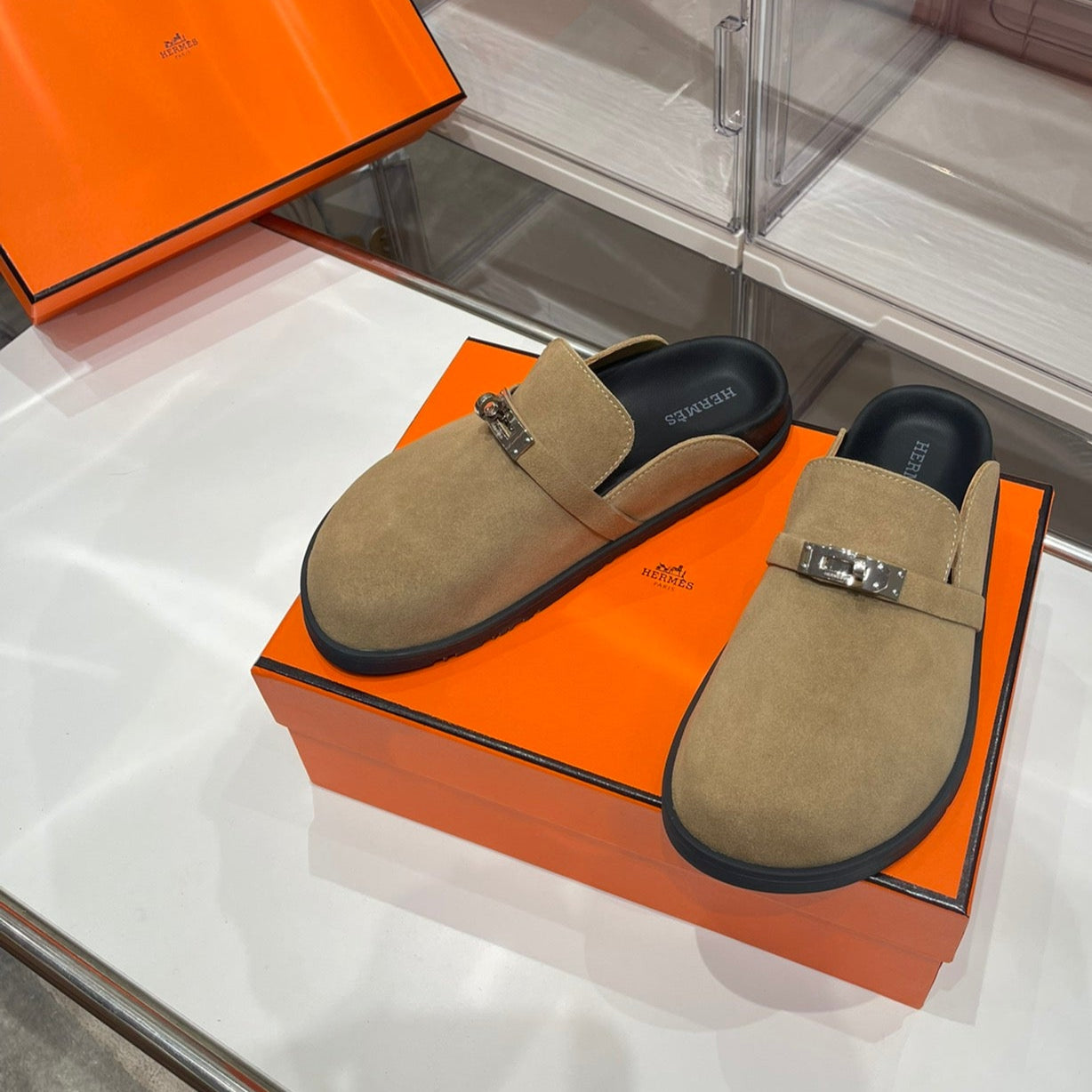 HM Men's Mule Beige Suede 573280