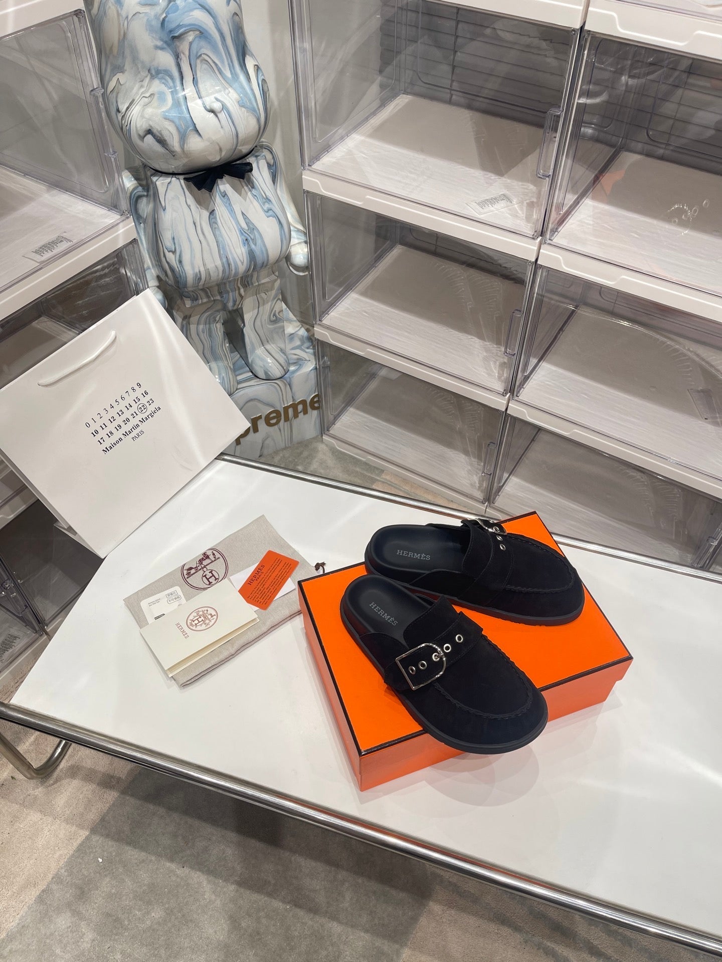 HM Men's Key Mule Black Suede 573287