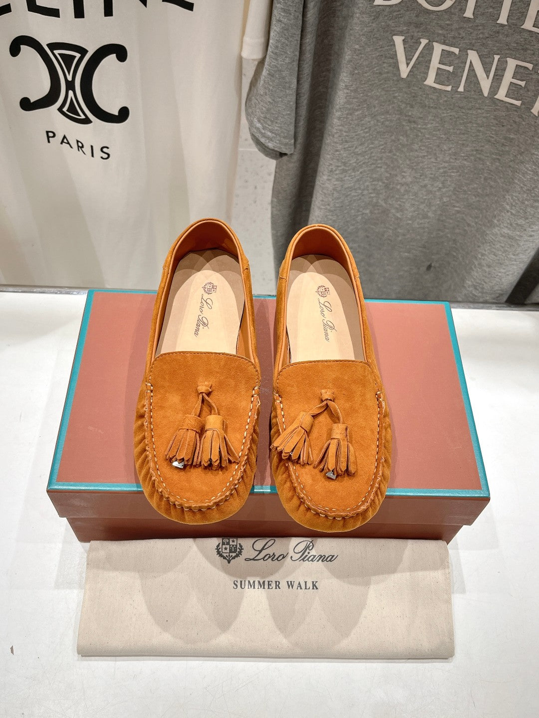 dot sole walk mocassin brown suede