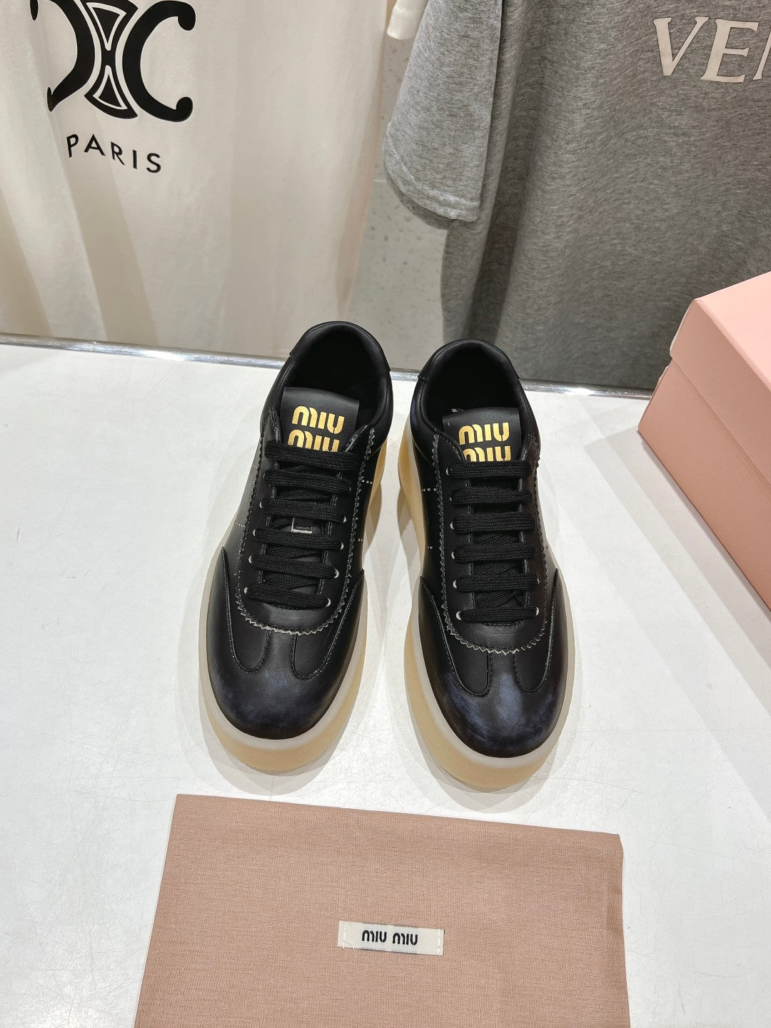 Miu Sneakers Black Cowhide