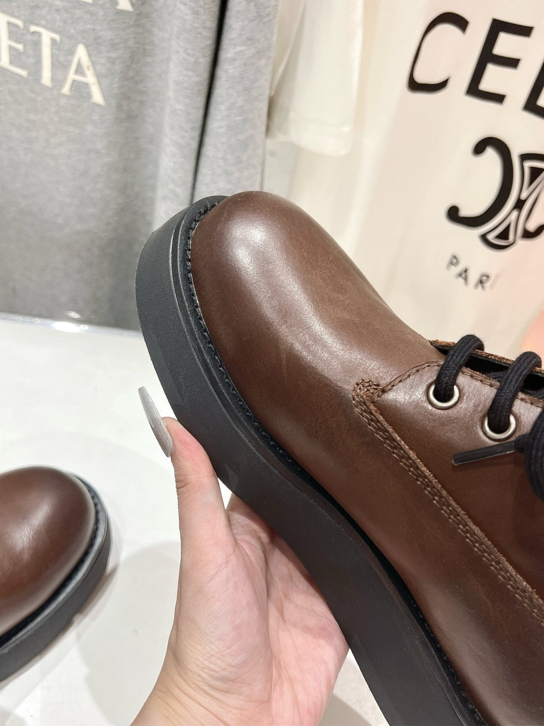 Miu Lace-Up Boots Syrup Brown Waxed Calfskin