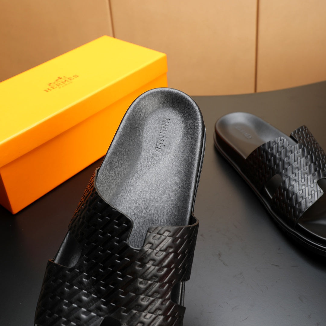 HM Men's Izmir Slide Black Cowhide 547362