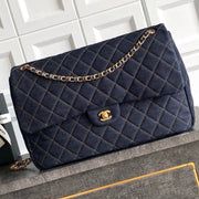 Chanel 2026 Flap Bag 38.5cm Blue Denim Leather