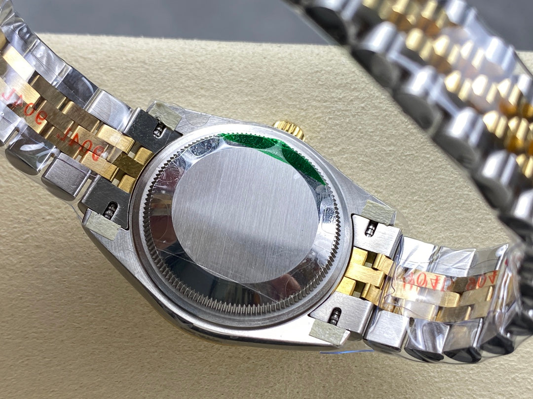 Datejust 31mm Yellow Gold Steel Diamond Bezel Champagne Dial Diamond Numerals