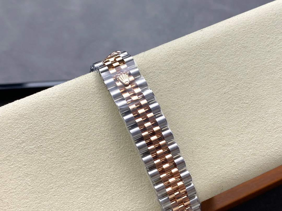 Datejust 31mm Pink Gold Steel Salmon Dial Diamond Numerals