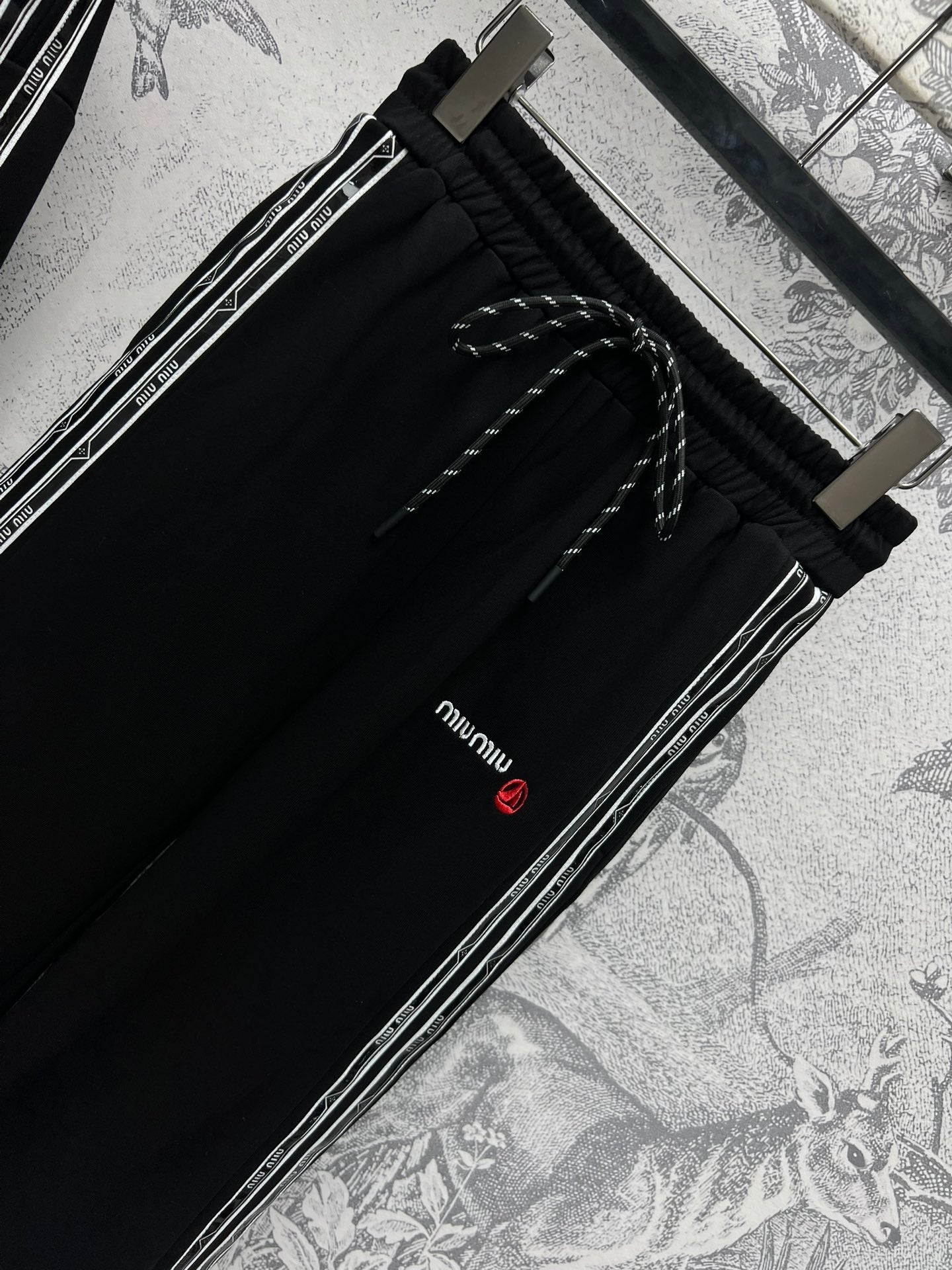 Miu Miu 25 Ribbon Stitching Suits Black Cotton