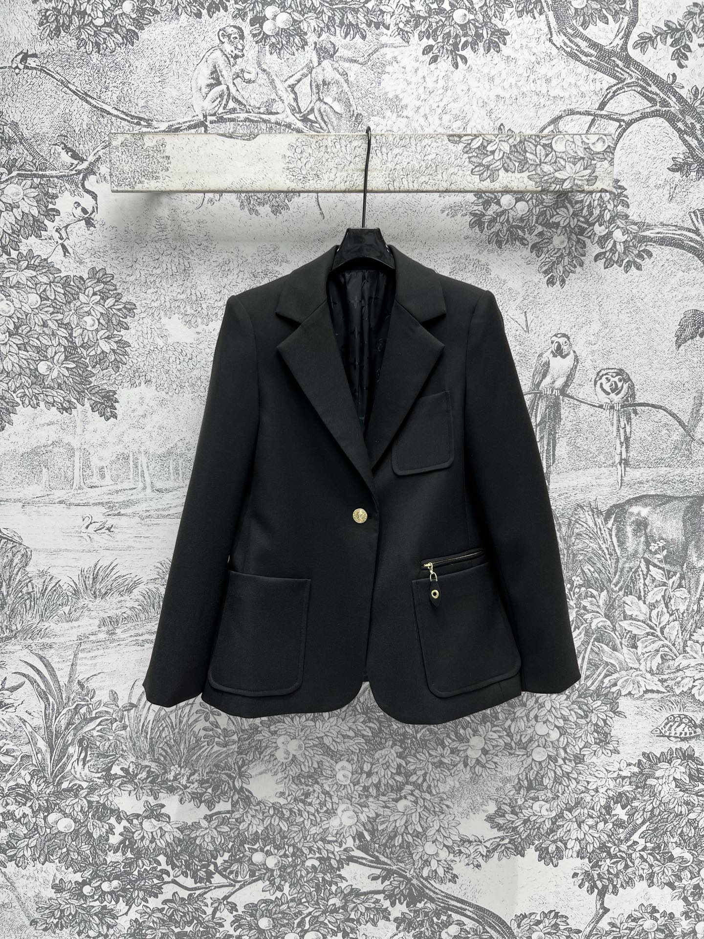 LV 25 Flower Vest Black Polyamide Wool