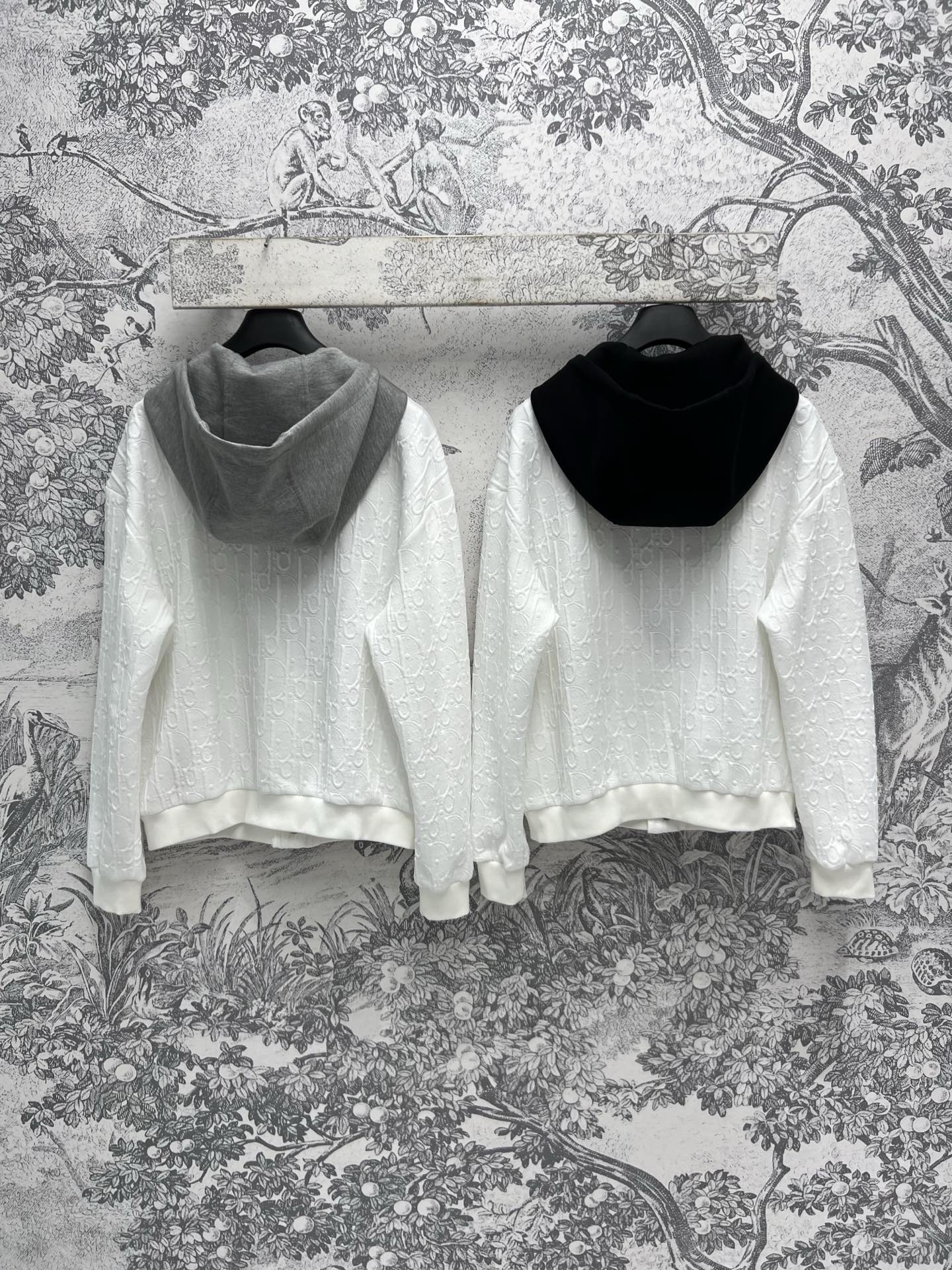 CD 25 Embossed Hoodie Jacket Polyester