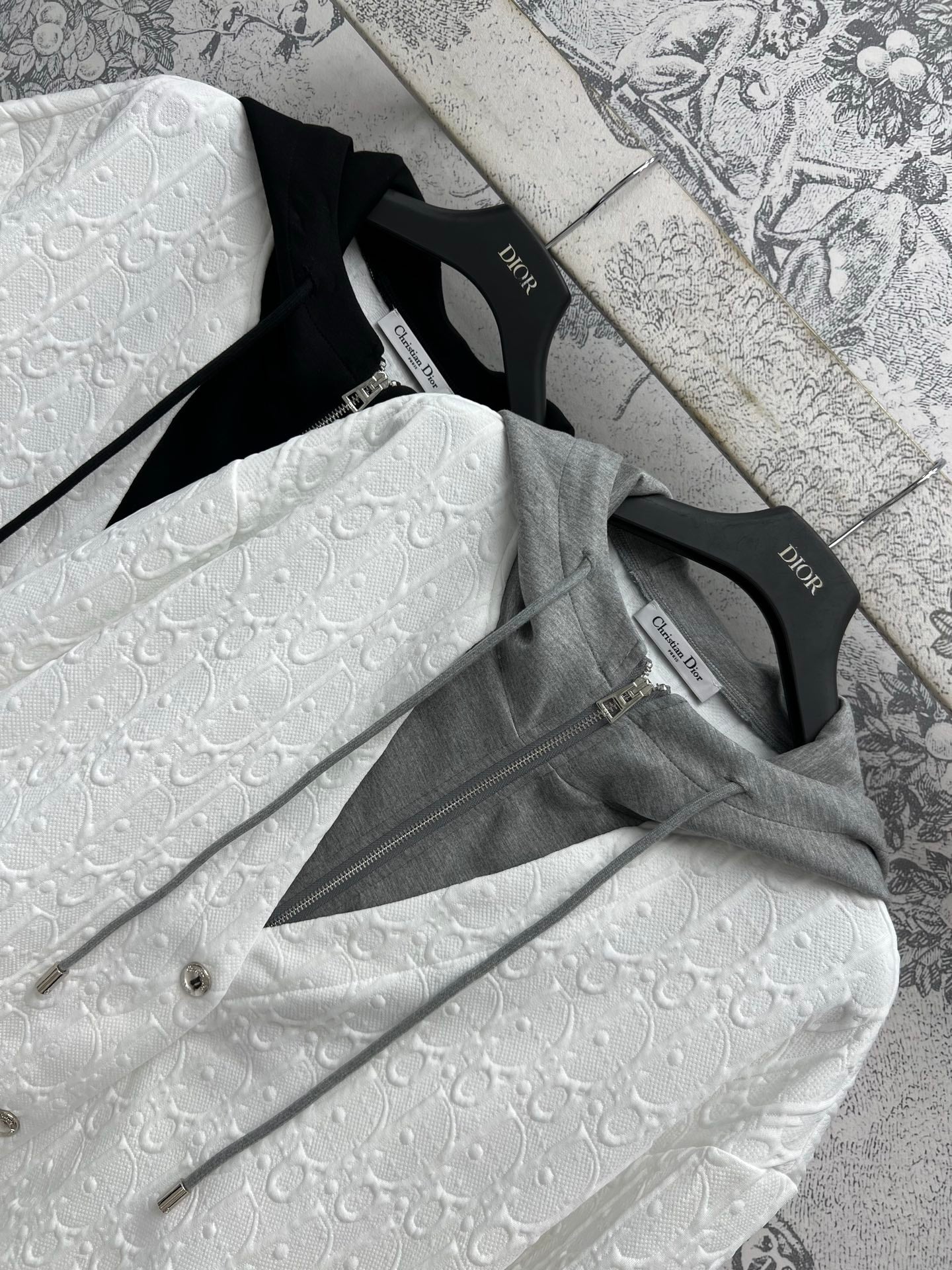 CD 25 Embossed Hoodie Jacket Polyester