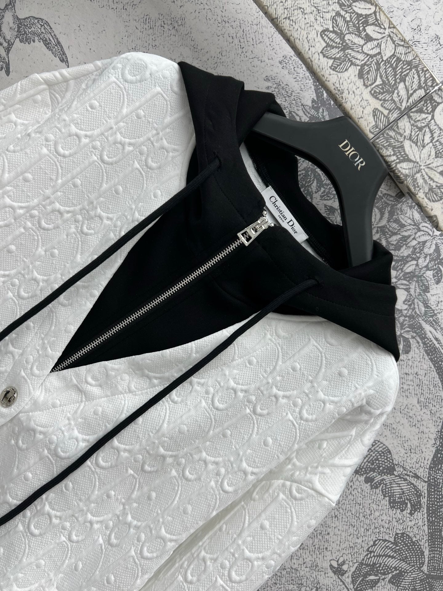 CD 25 Embossed Hoodie Jacket Polyester