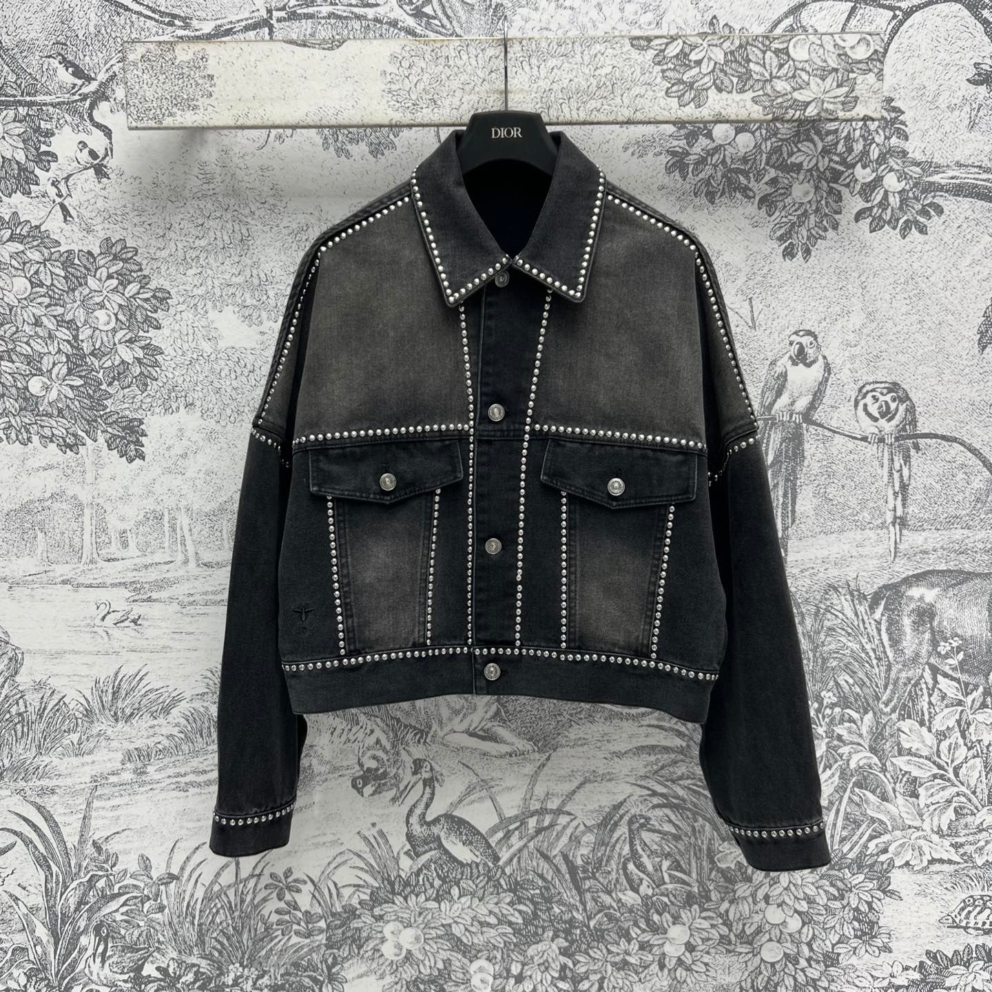 CD 25 Studded Jacket Black Cotton
