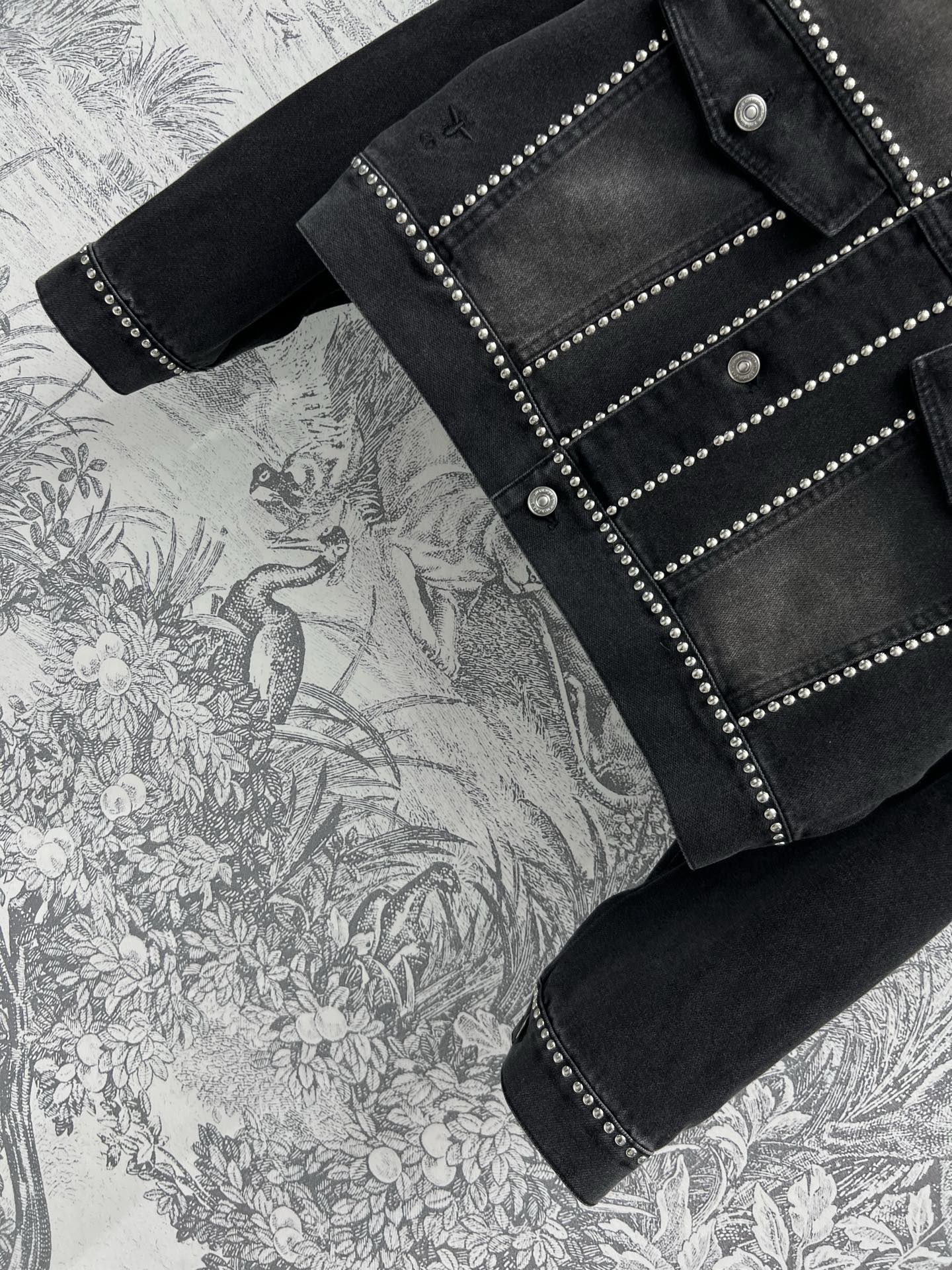 CD 25 Studded Jacket Black Cotton