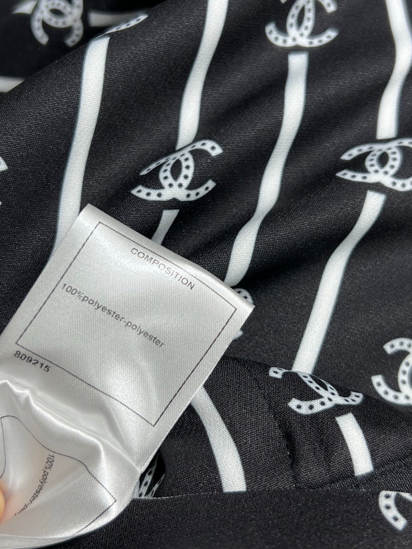 CC 25 Wide Leg Pants Black White Polyester Fiber