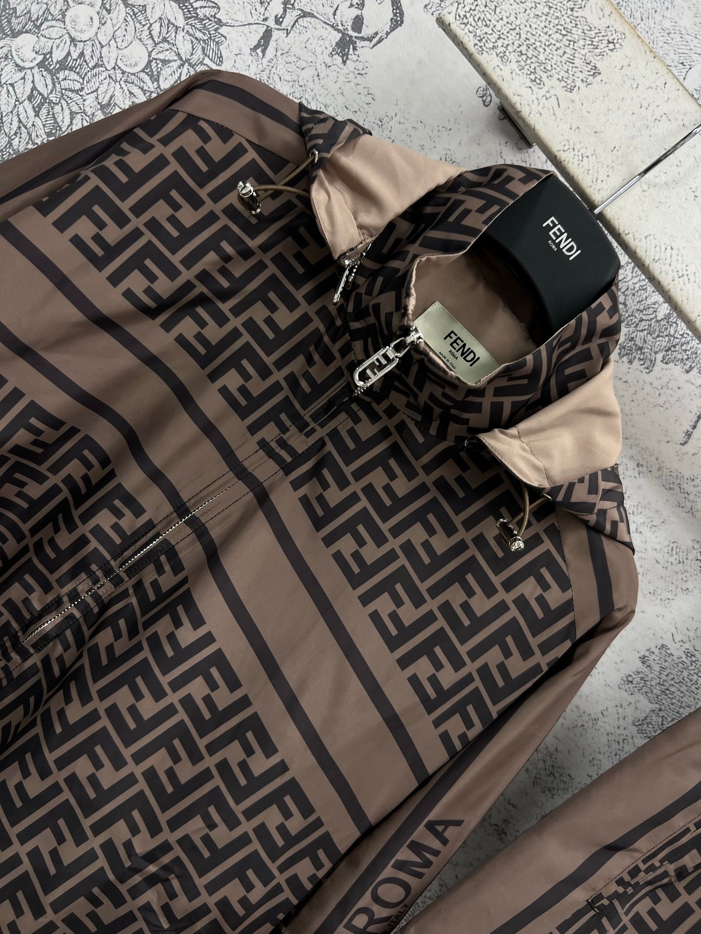 Fendi 25 Monogram Set Brown Black Polyester