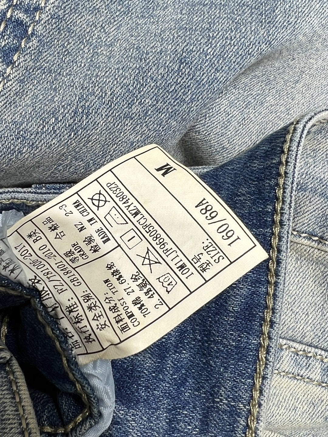 Joewe 25 Chain-decorated Jeans Blue Cotton Fabric