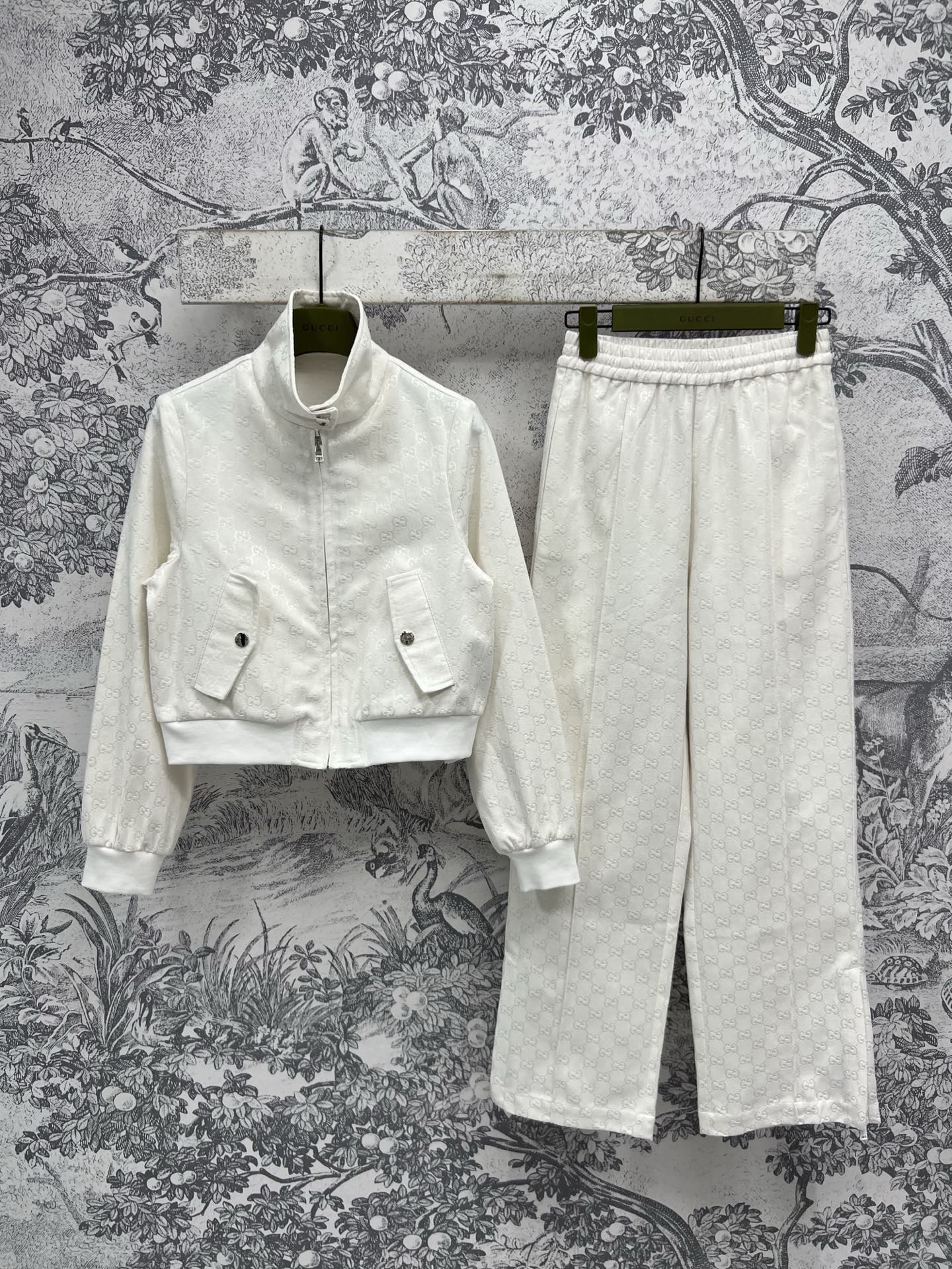 Gucci 25 Double G Denim Suit White Cotton