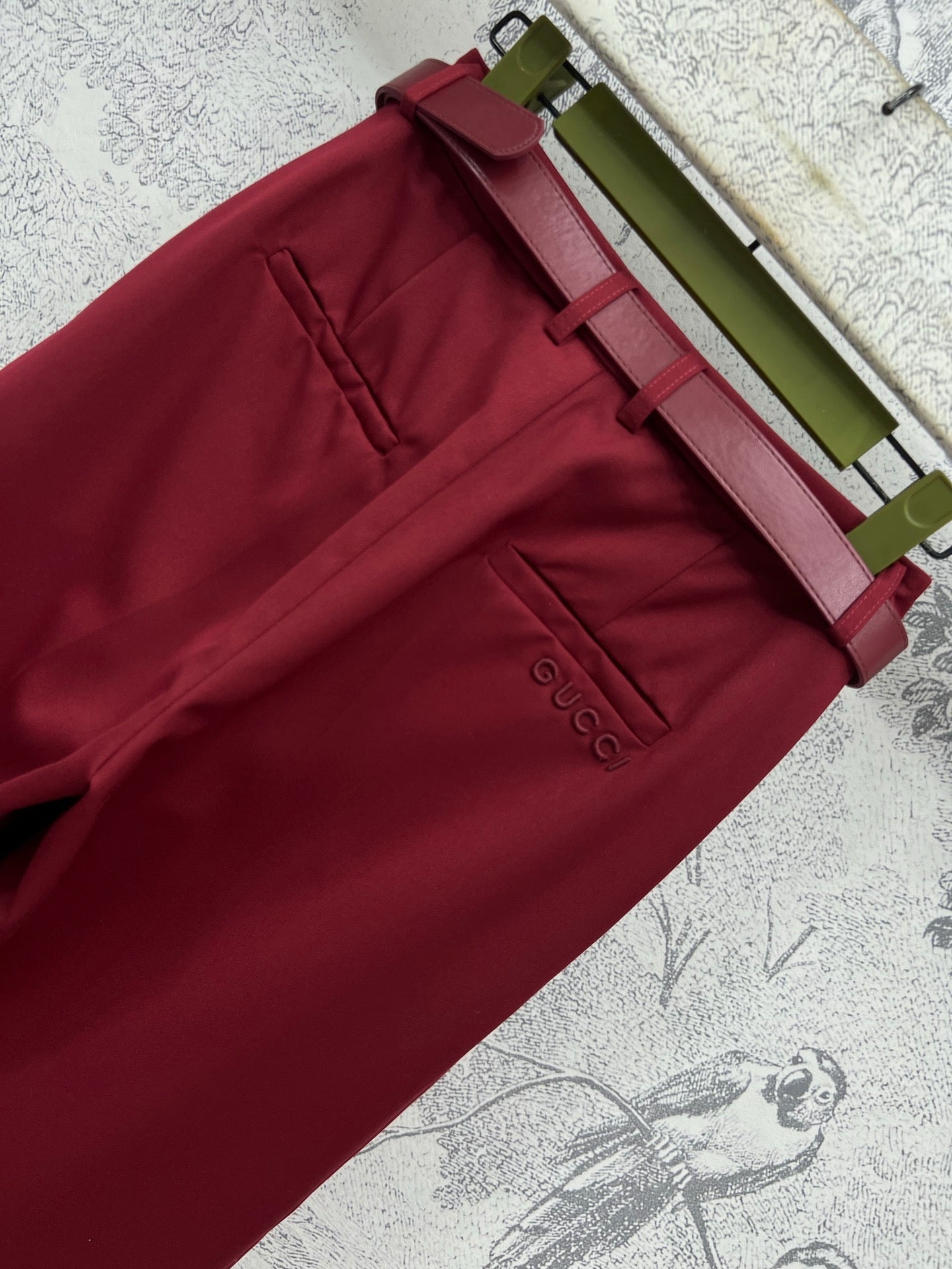 Gucci 25 Suit Pant Burgundy Polyester Fiber