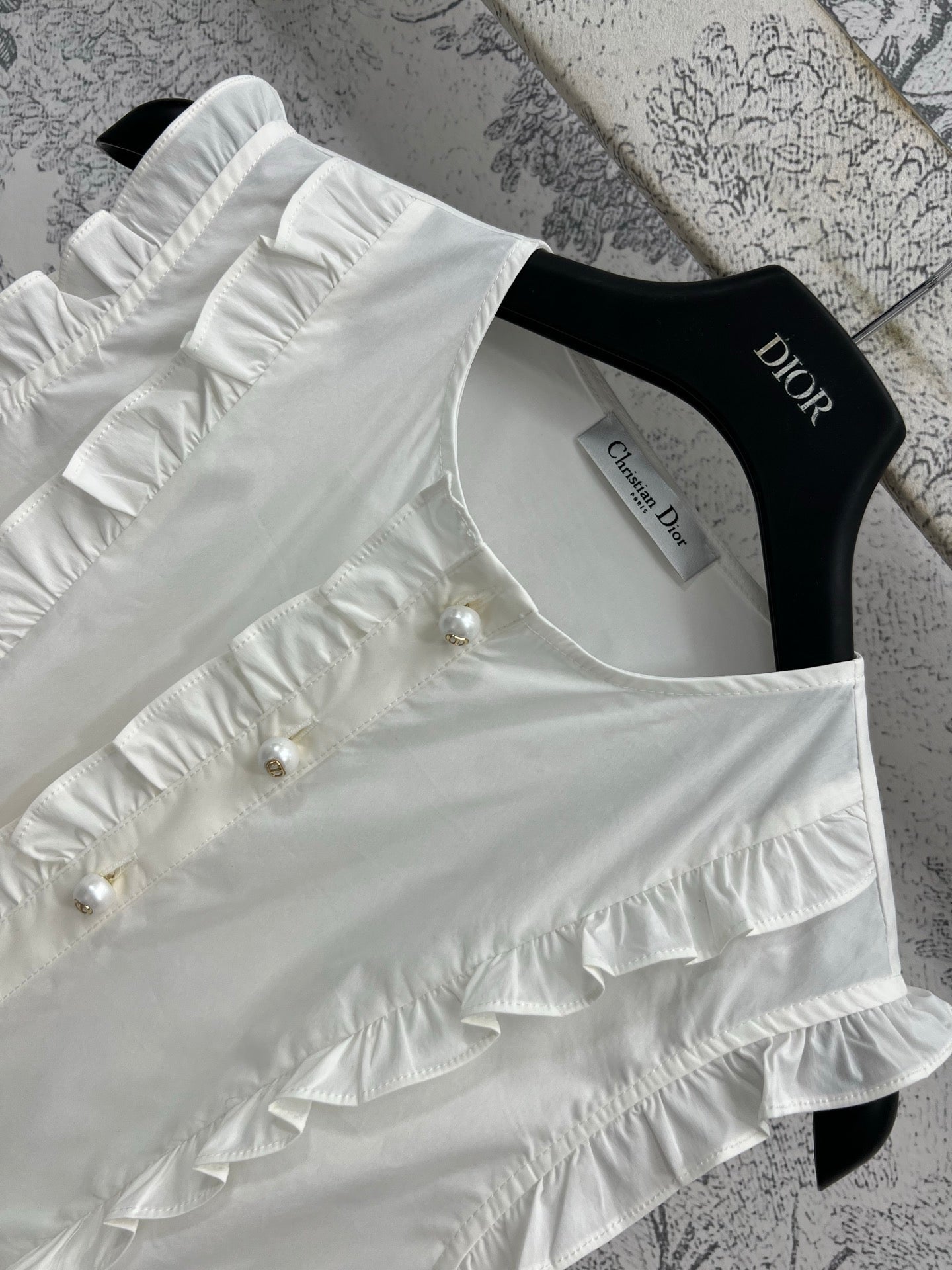 CD 25 Lace Sleeveless Shirt White Cotton