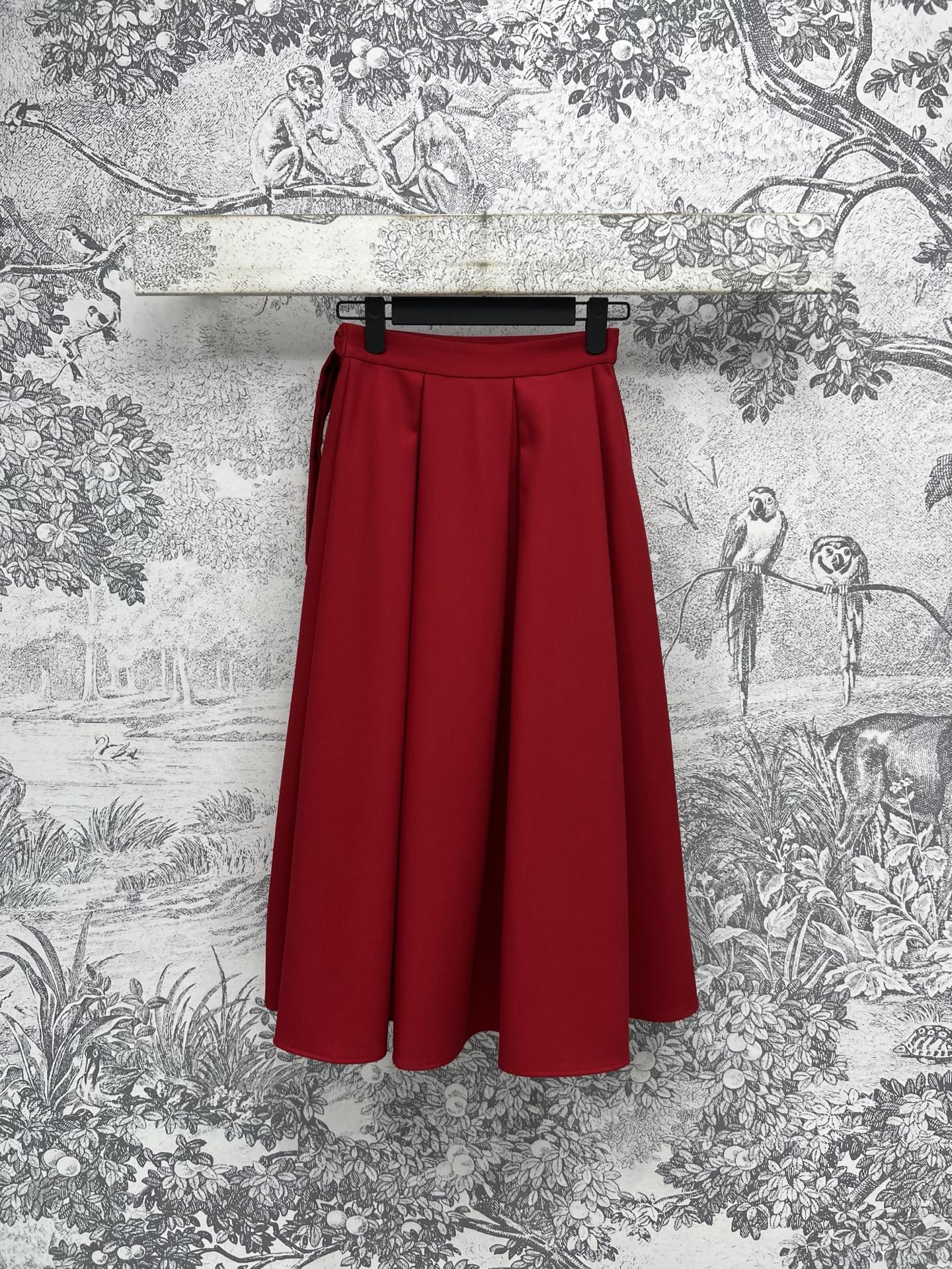 CD 25 Bow Skirt Red Cotton Polyester