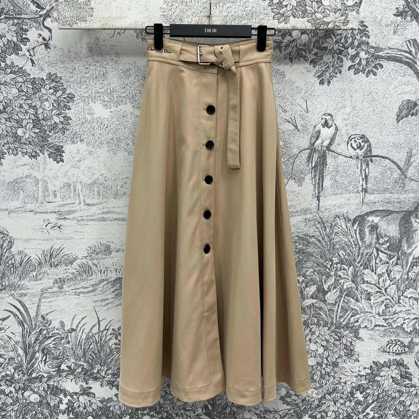 CD 25 Belt Skirt Khaki Polyester